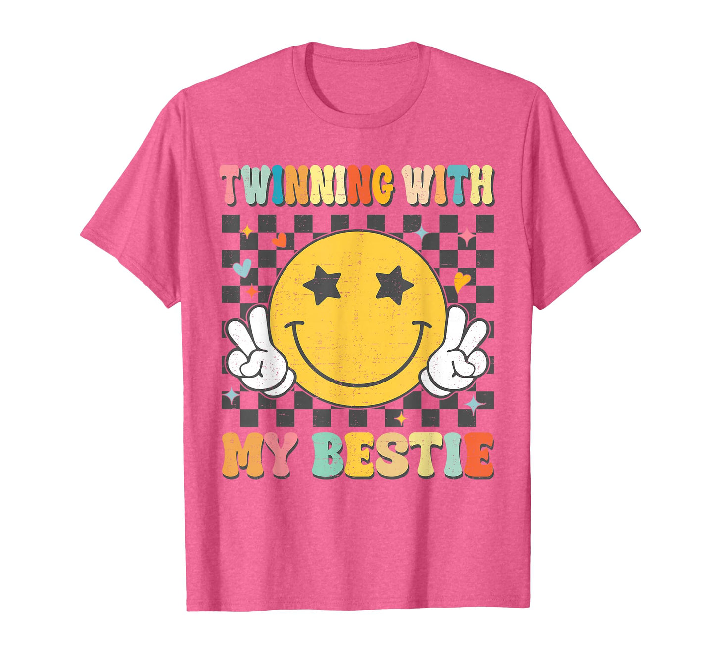 Retro Groovy Twinning With My Bestie Girls Friends Matching T-Shirt