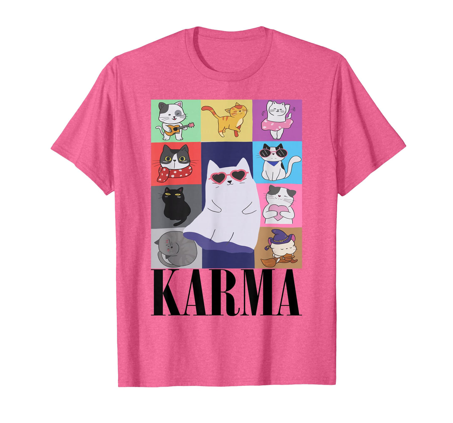 Vintage Cat Music For Teens Girls Kids Women Men Karma T-Shirt