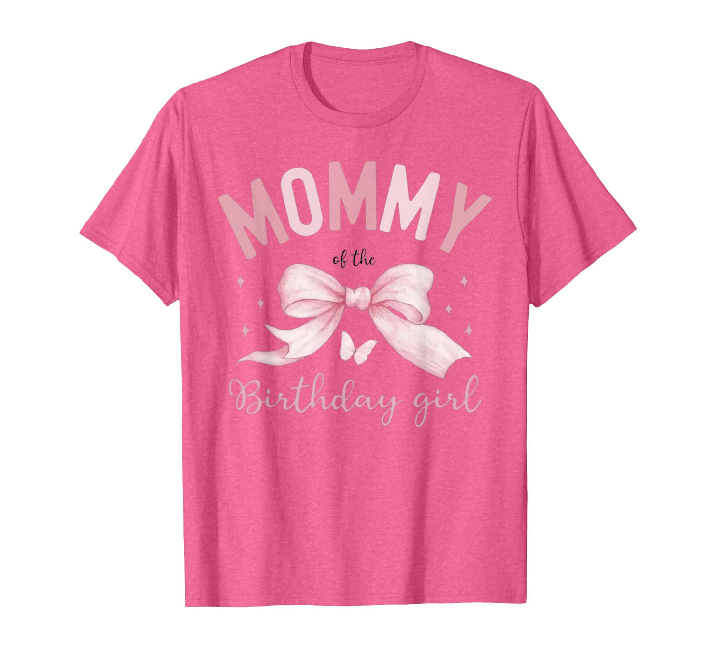 Mommy of The Birthday Girl Coquette Bow Matching Family T-Shirt