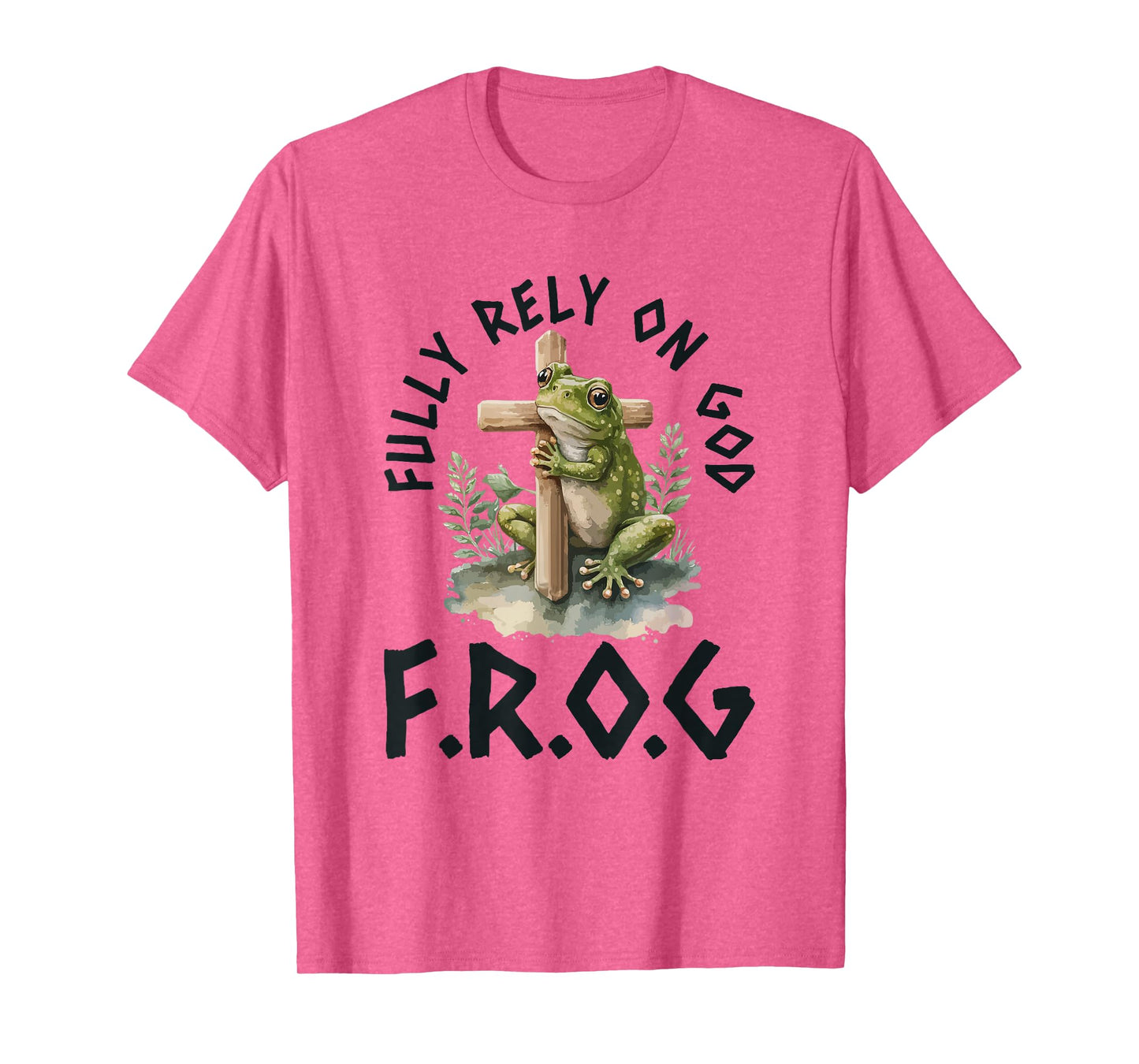 F.R.O.G Fully Rely On God Frog With Cross Faith With Animal T-Shirt