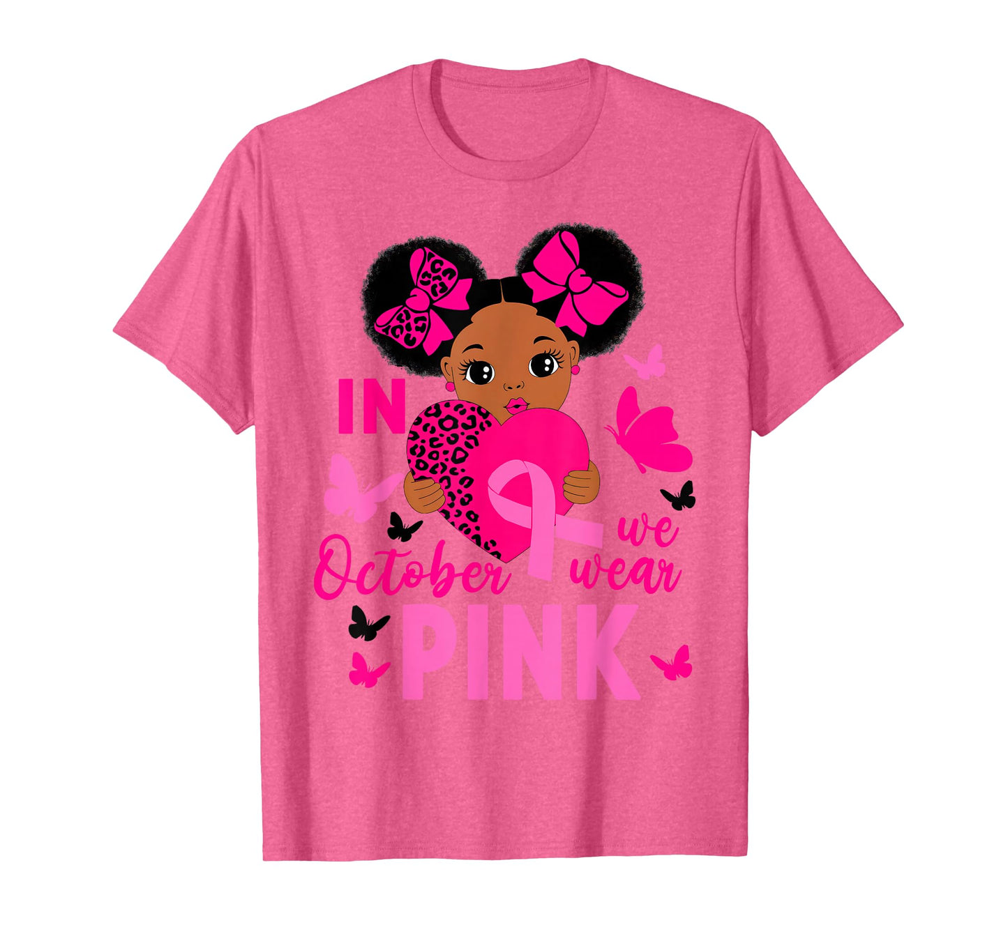 in October We Wear Pink African American Toddler Girls T-Shirt