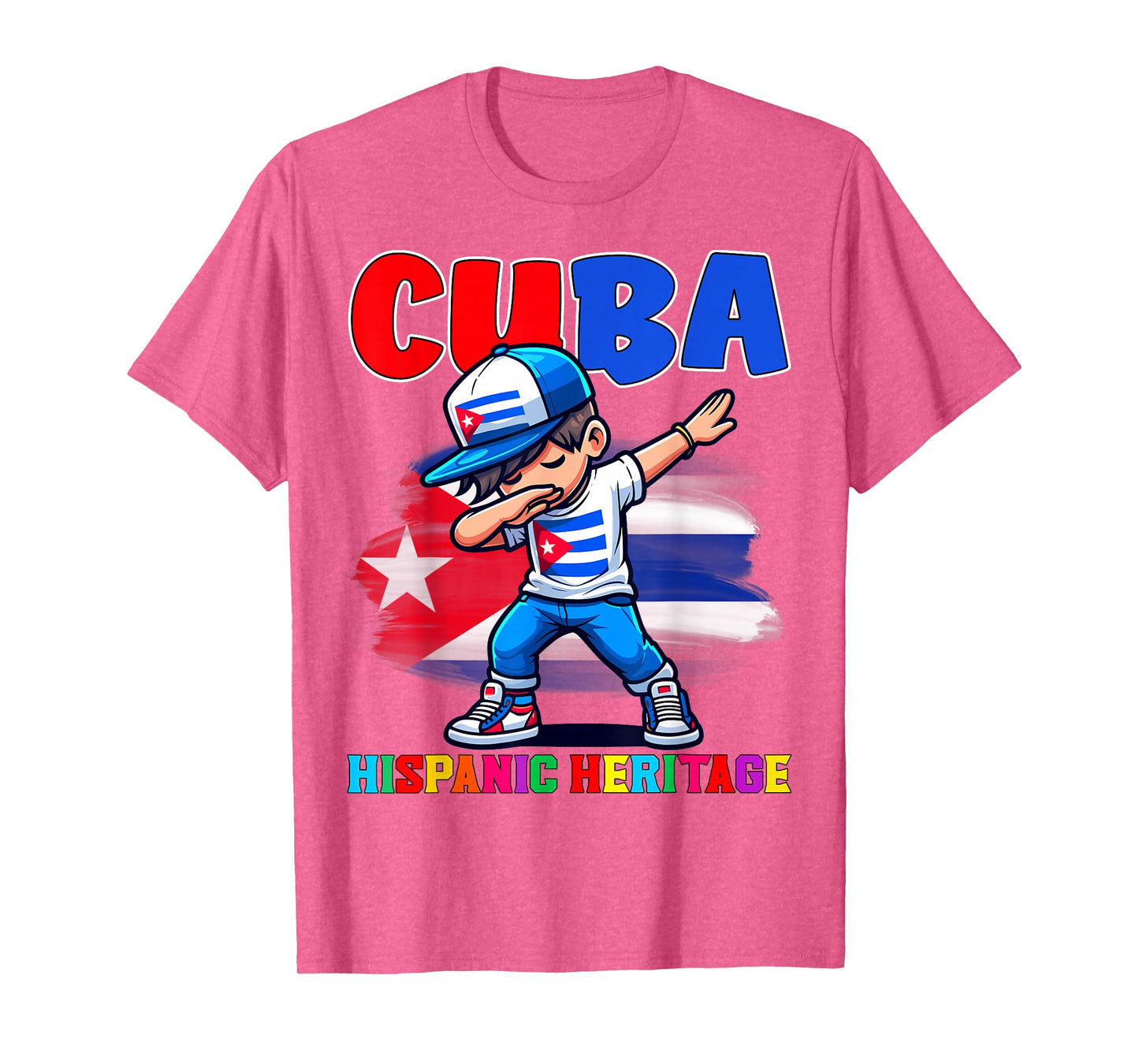 Cuba Dabbing Kid Hispanic Heritage Celebration for Kids T-Shirt