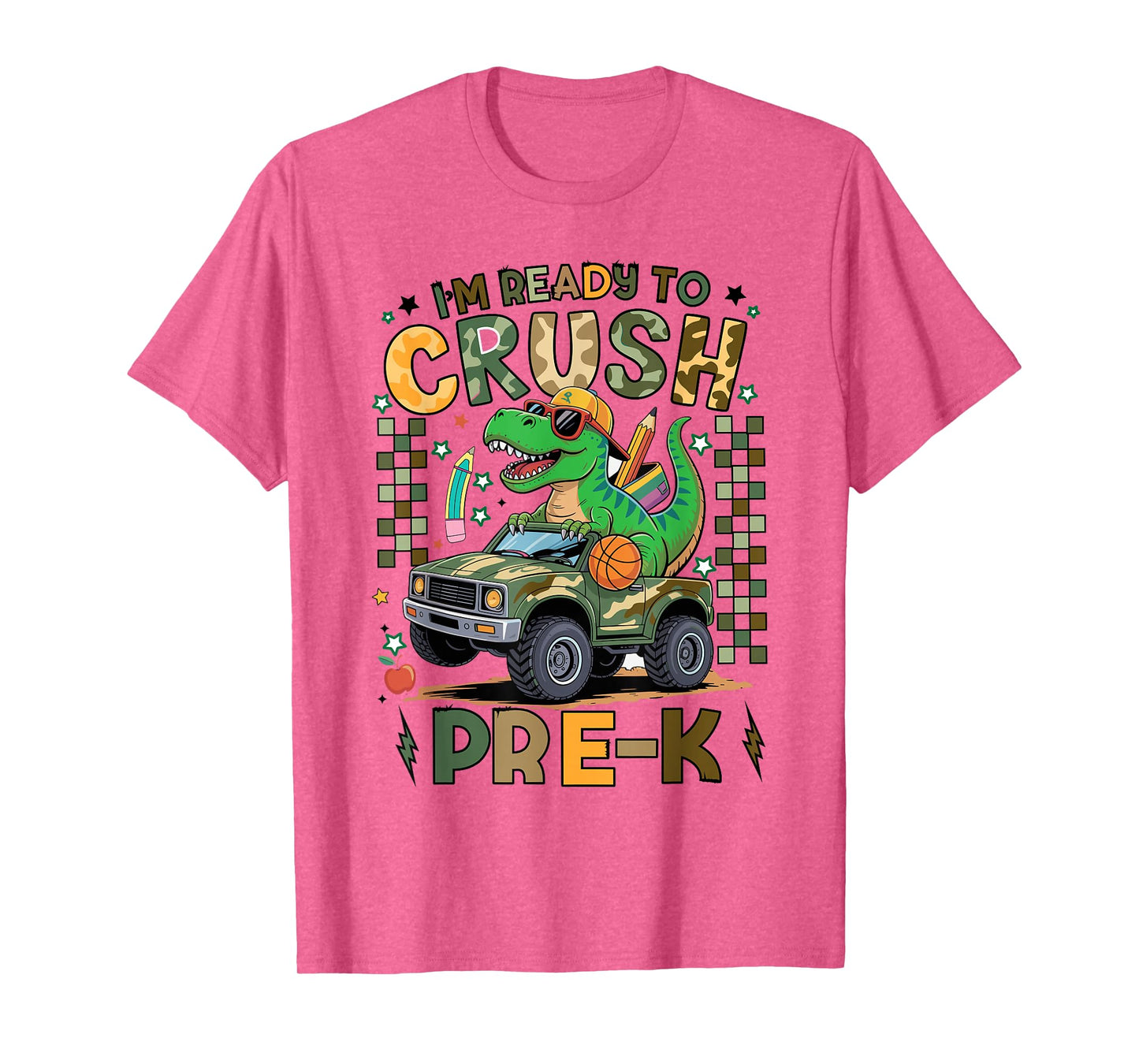 Back to School Kids Boys I’m Ready to Crush Pre-k T-Rex T-Shirt