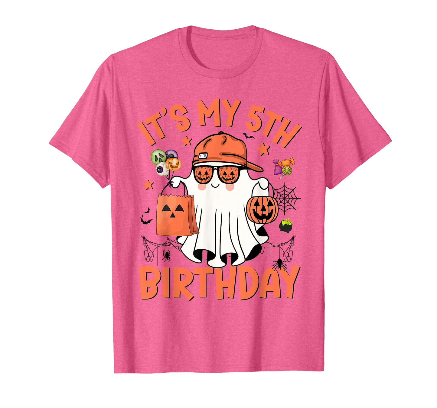 It's My 5th Birthday Funny Halloween Ghost Boo 5th Bday Boys T-Shirt