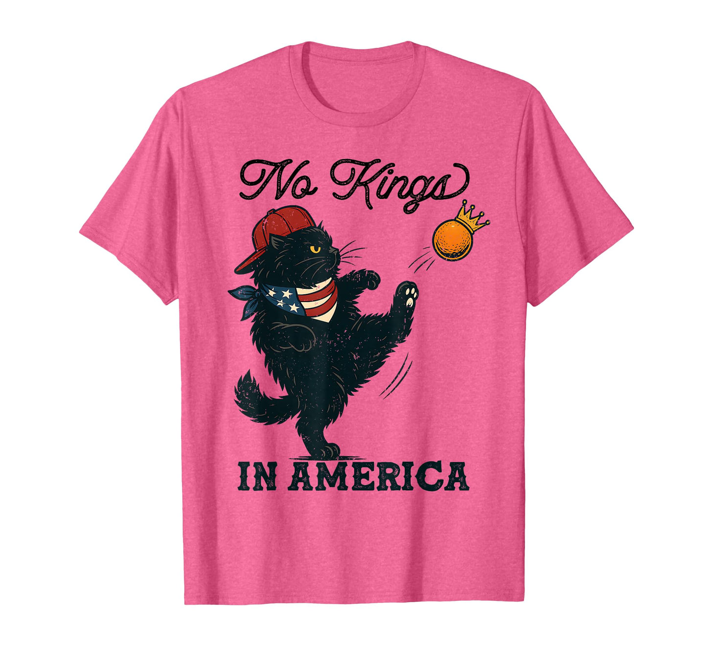 Black Cat No Kings In America, Vintage Cats Against Trump T-Shirt