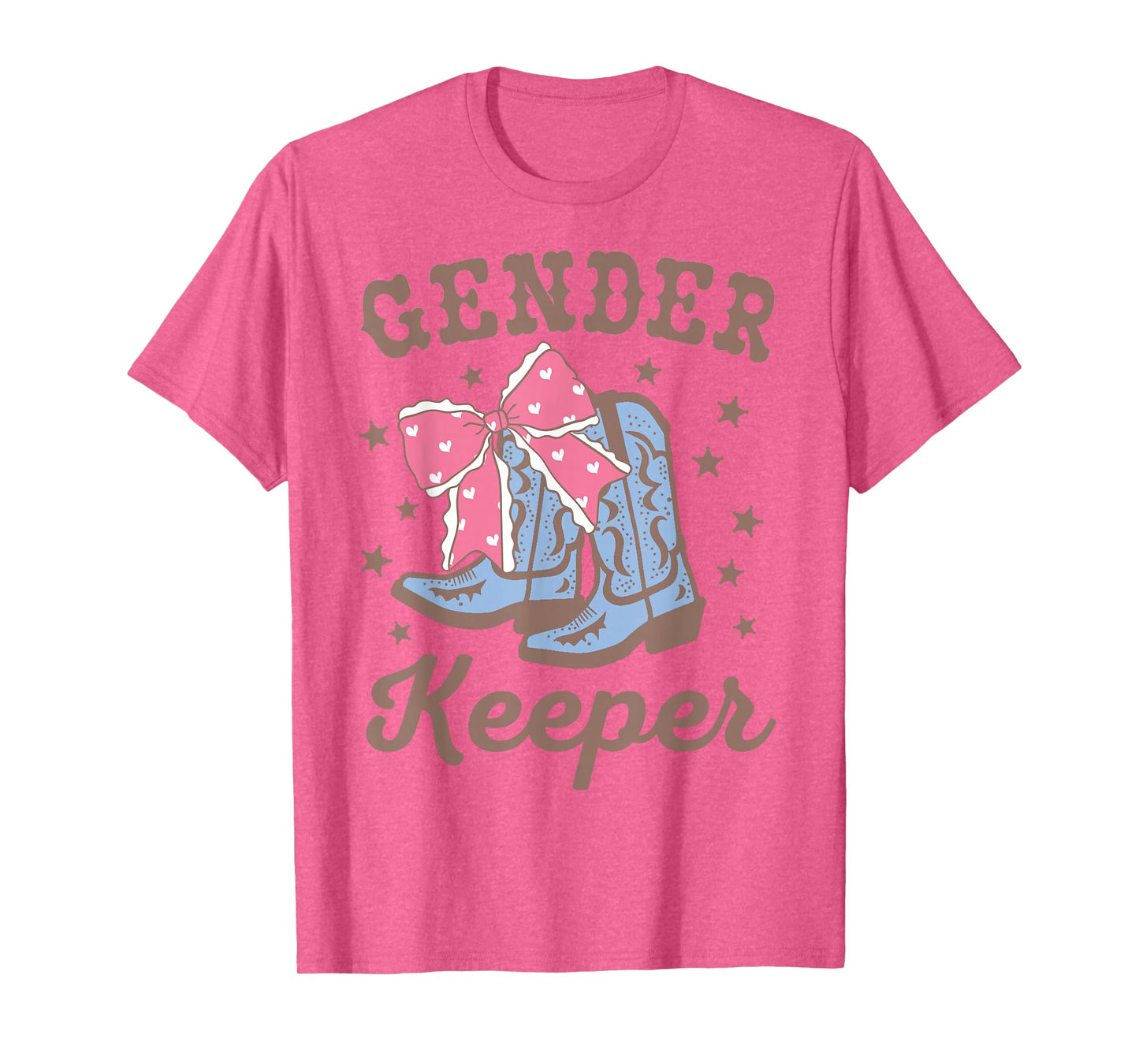 Boots Or Bows Gender Keeper Of The Gender Reveal Family T-Shirt