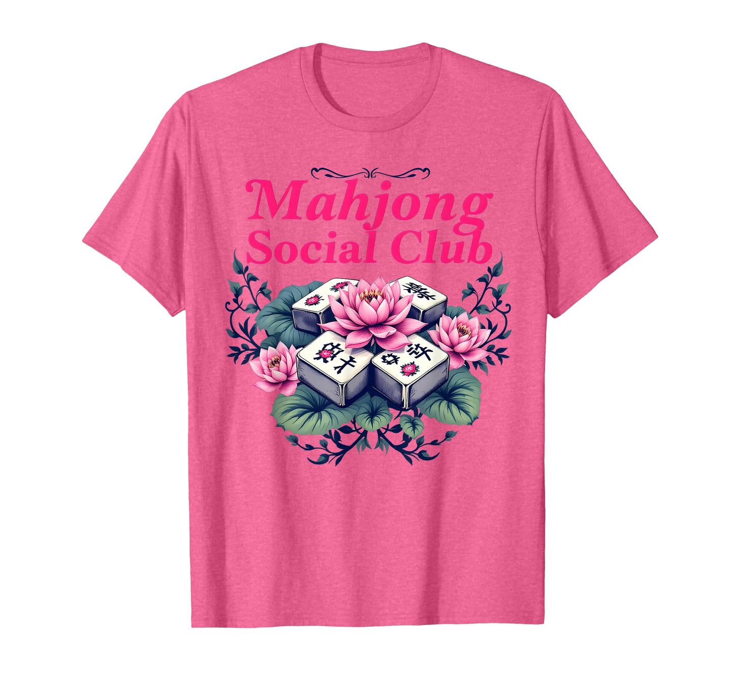 Womens Playing Mahjong Social Club Girls Funny Game T-Shirt