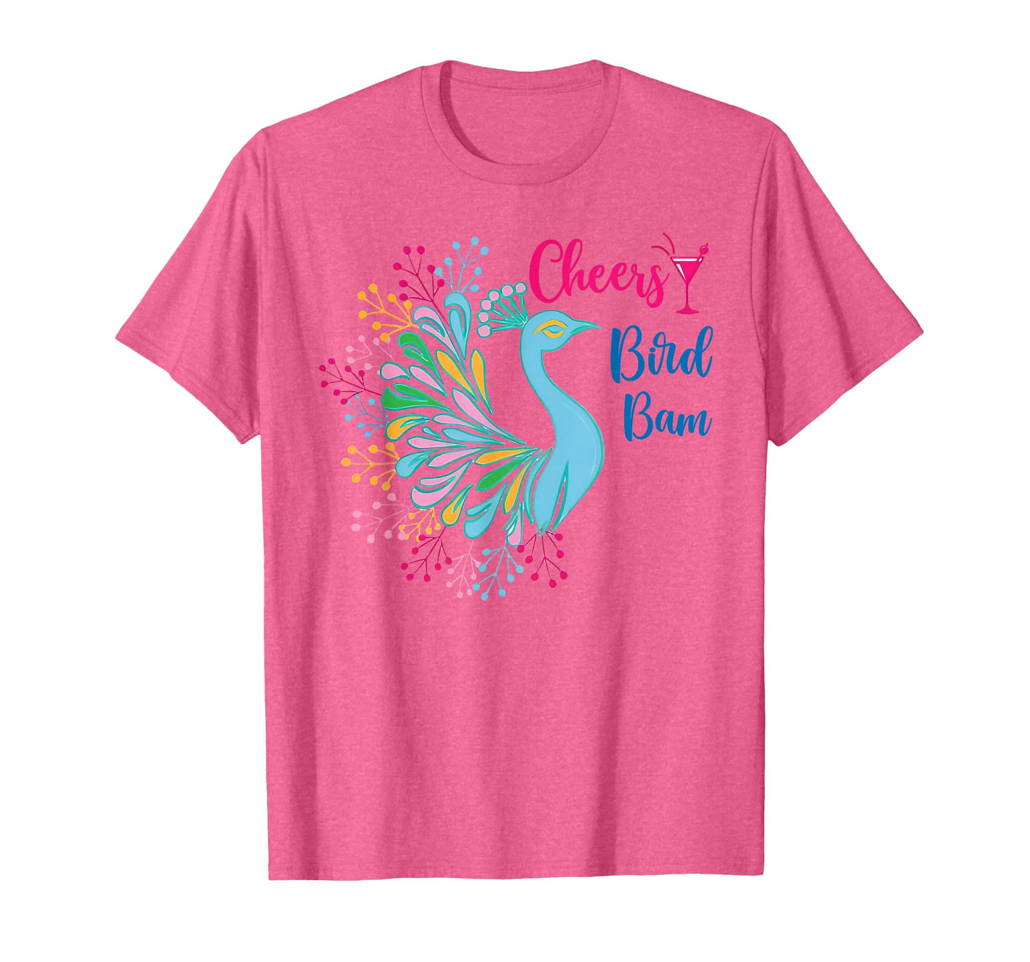Peacock Mahjong Cheers Bird Bam Chinese Mah Jong Wine Lover T-Shirt