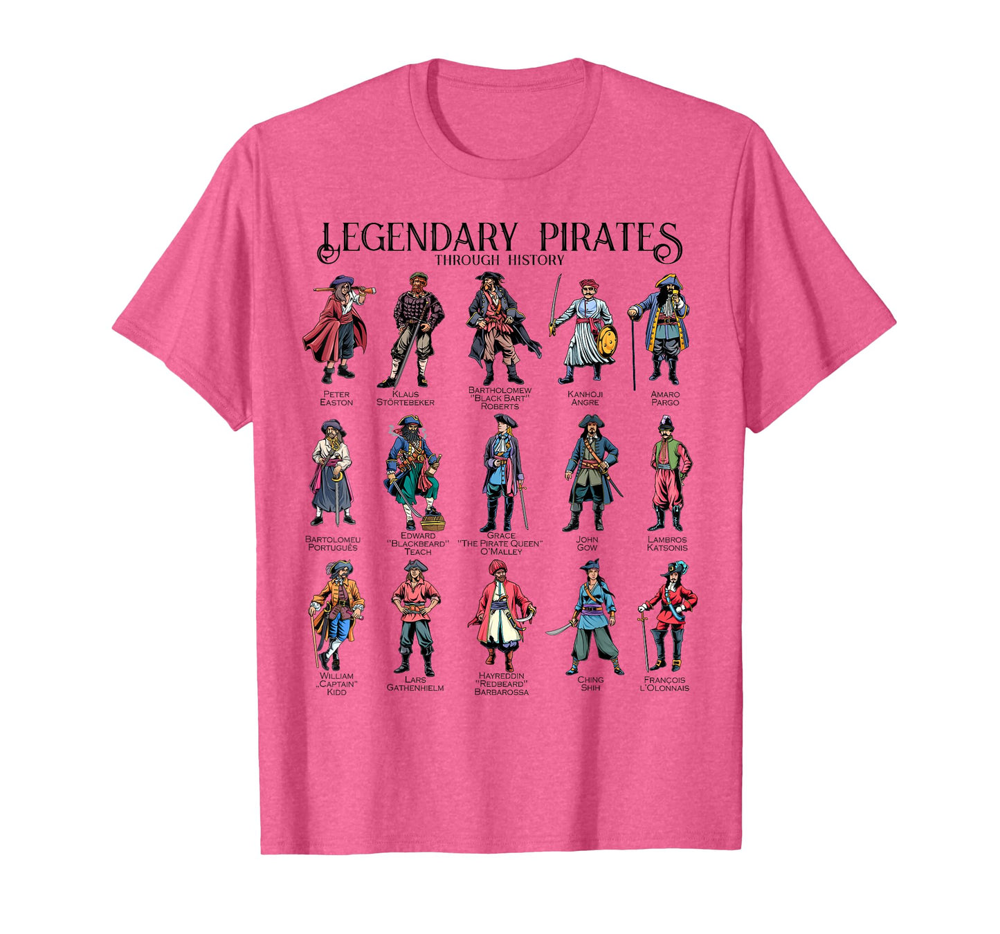 Pirate Characters - Legendary Pirates T-Shirt