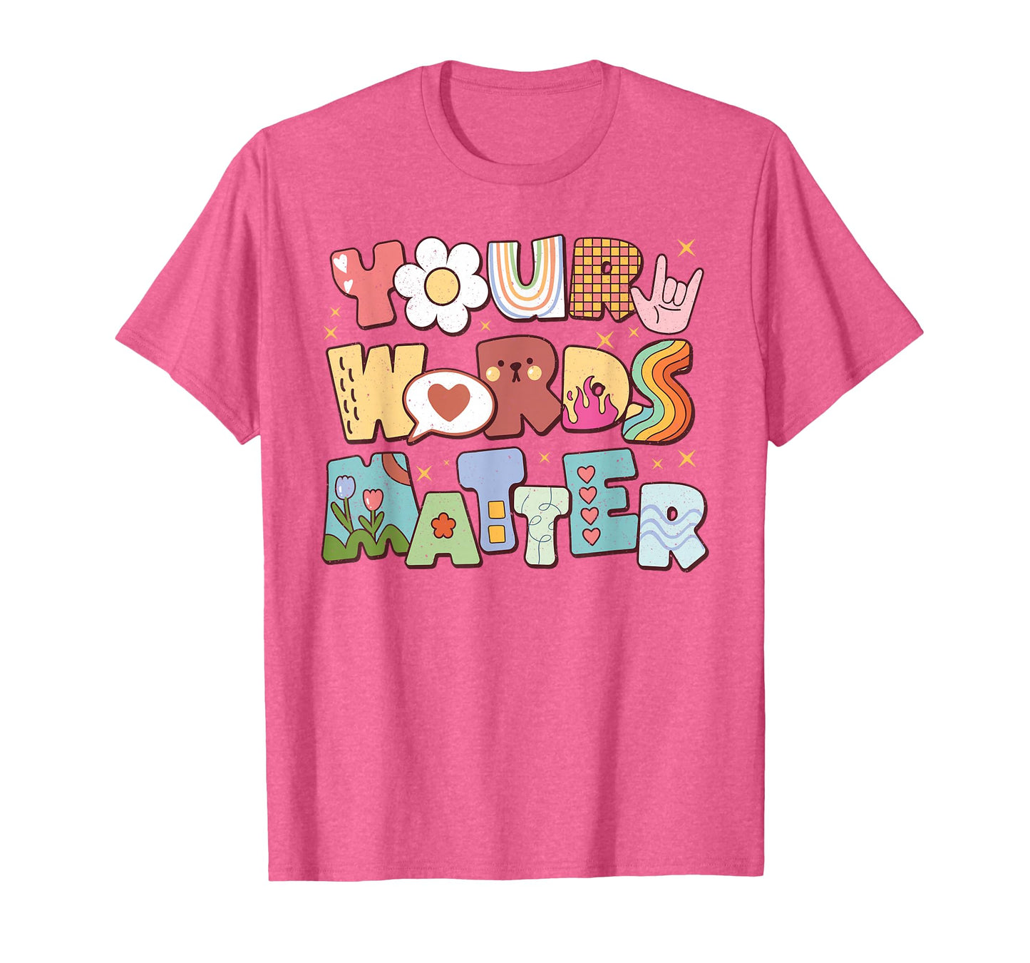 Retro Your Words Matter SPED Special Education Teacher Kids T-Shirt