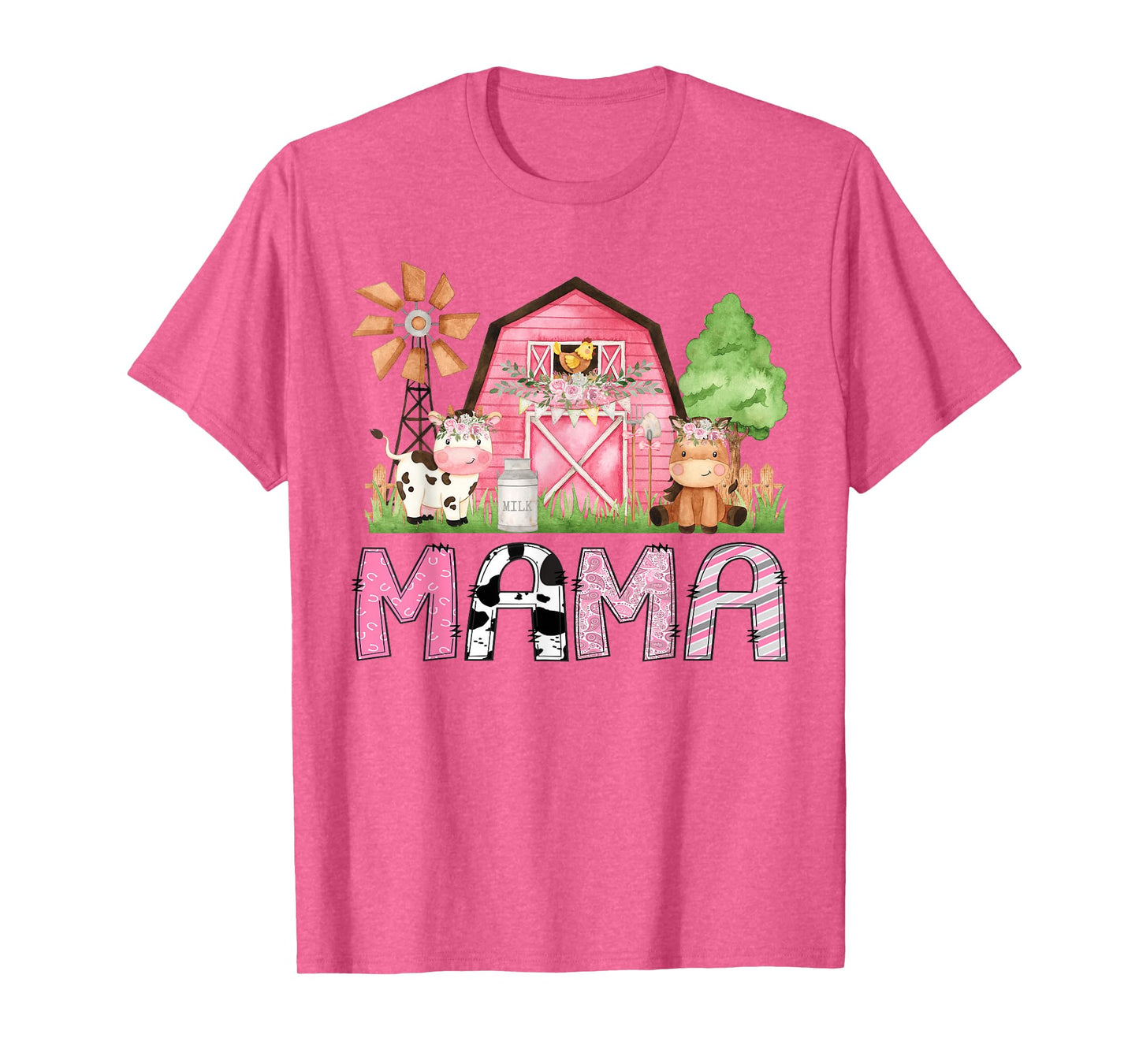 Mama Pink Farm Animal Birthday Kids Matching Family T-Shirt