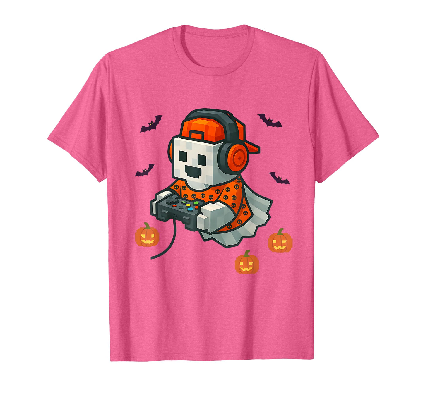 Halloween Ghost Gamer Spooky Pixelated Ghost with Controller T-Shirt