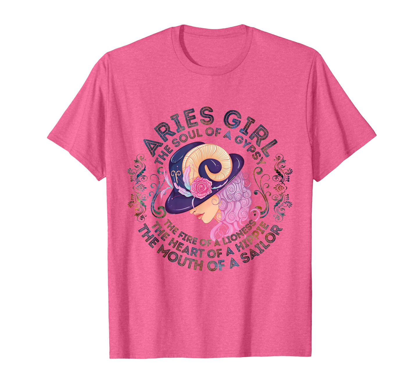 Aries Girl The Soul Of A Gypsy Birthday Hippie Soul T-Shirt