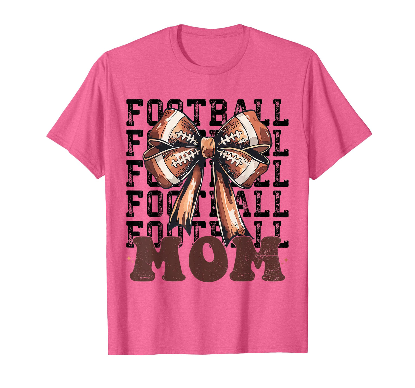 Cute Coquette Bow American Football Game Day Football Mom T-Shirt