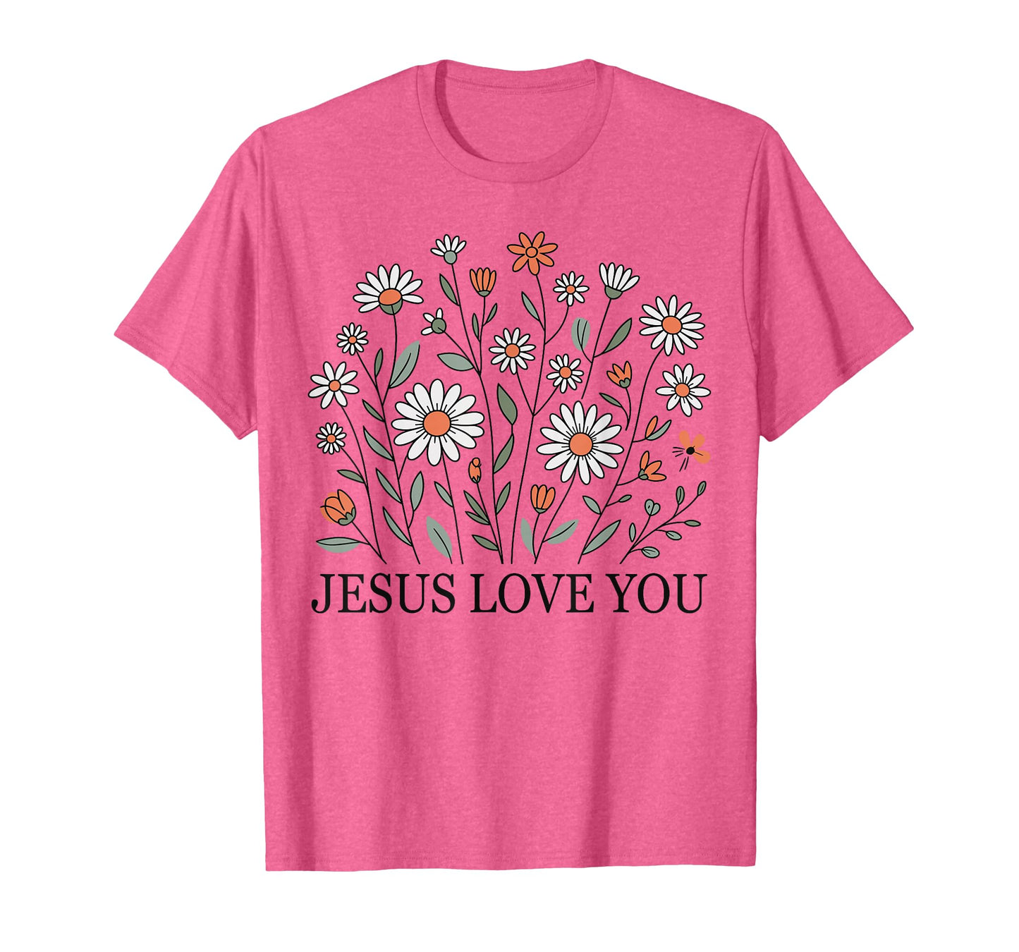 Jesus Loves You Christian Graphic Floral Kids Girls Toddler T-Shirt