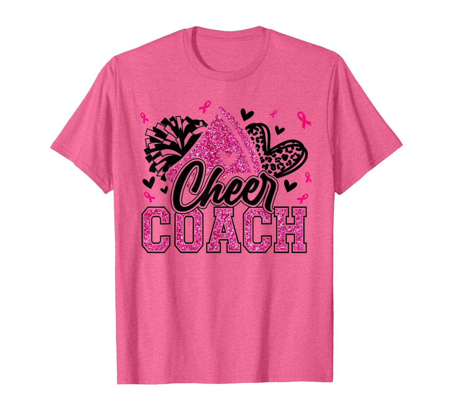 Football Cheer Coach Pink Ribbon Breast Cancer Awareness T-Shirt