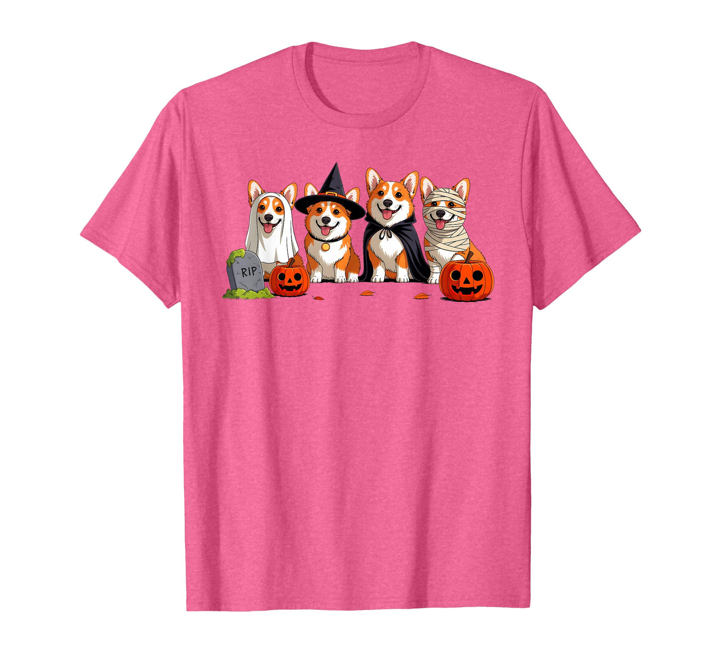 Corgi Dog Ghost Witch Mummy Pumpkin Funny Halloween Costume T-Shirt