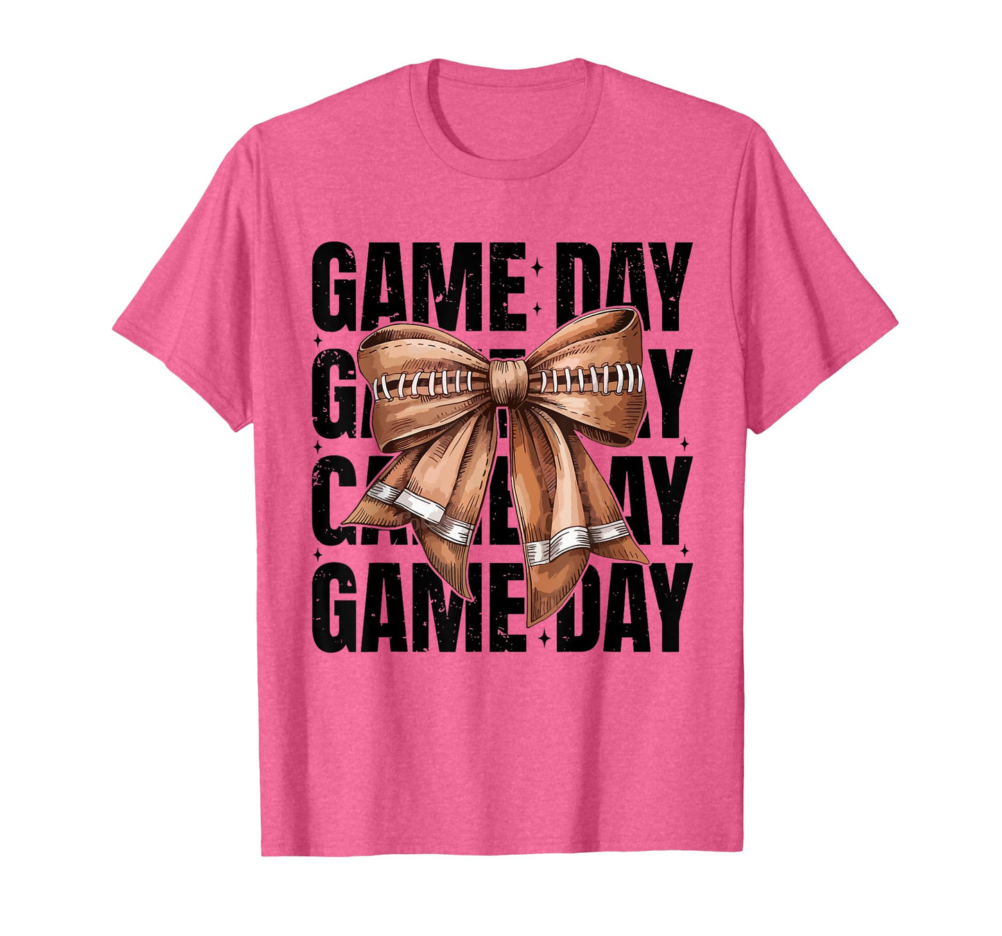 Vintage Game Day Football Season Coquette Bow Funny Sport T-Shirt