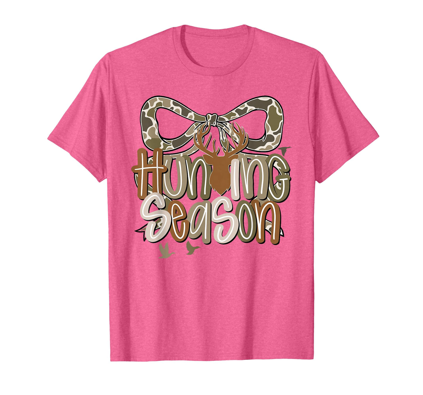 Camo Coquette Bow Deer Hunt Duck Hunting Women Girls Kids T-Shirt
