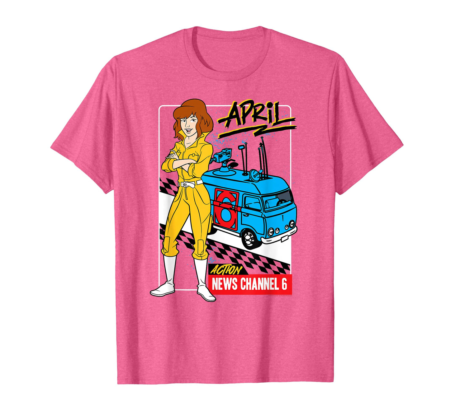 Teenage Mutant Ninja Turtles April and News Channel 6 Retro T-Shirt
