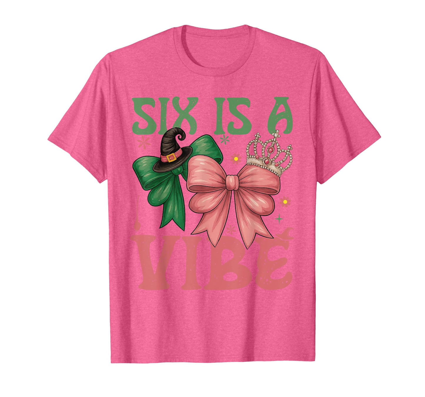 Six is A Vibe 6th Birthday Girl Witch 6 Years Old Girls T-Shirt