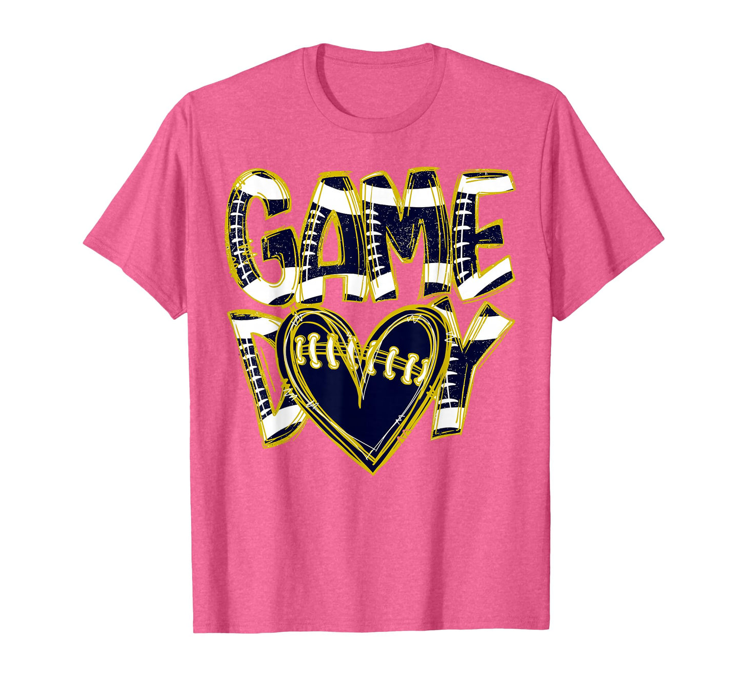 Game Day Football Team Spirit with Blue and Yellow Vibes T-Shirt
