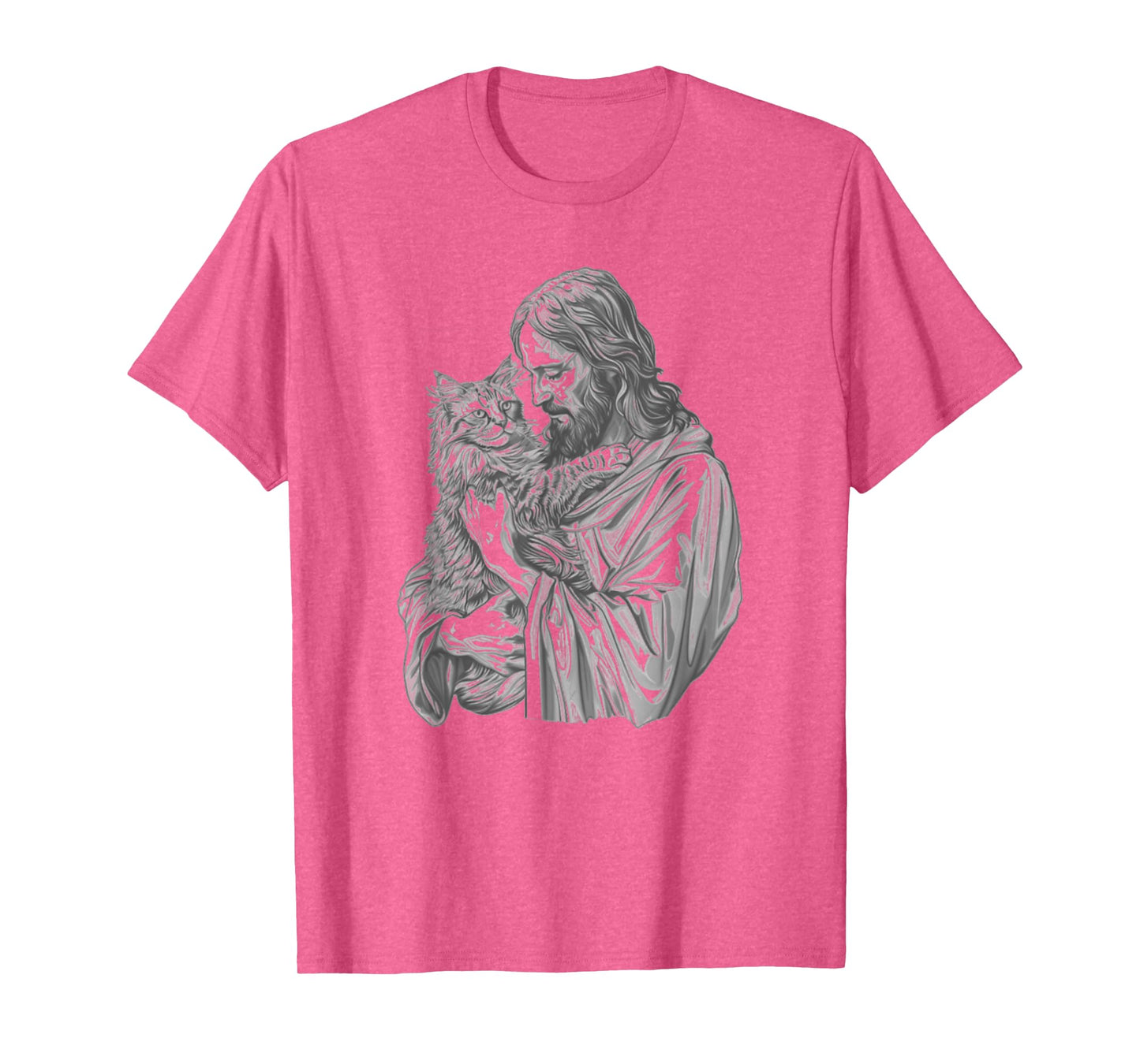 Jesus Holding Maine Coon Cat Longhair Pet Cat God T-Shirt for Men Women