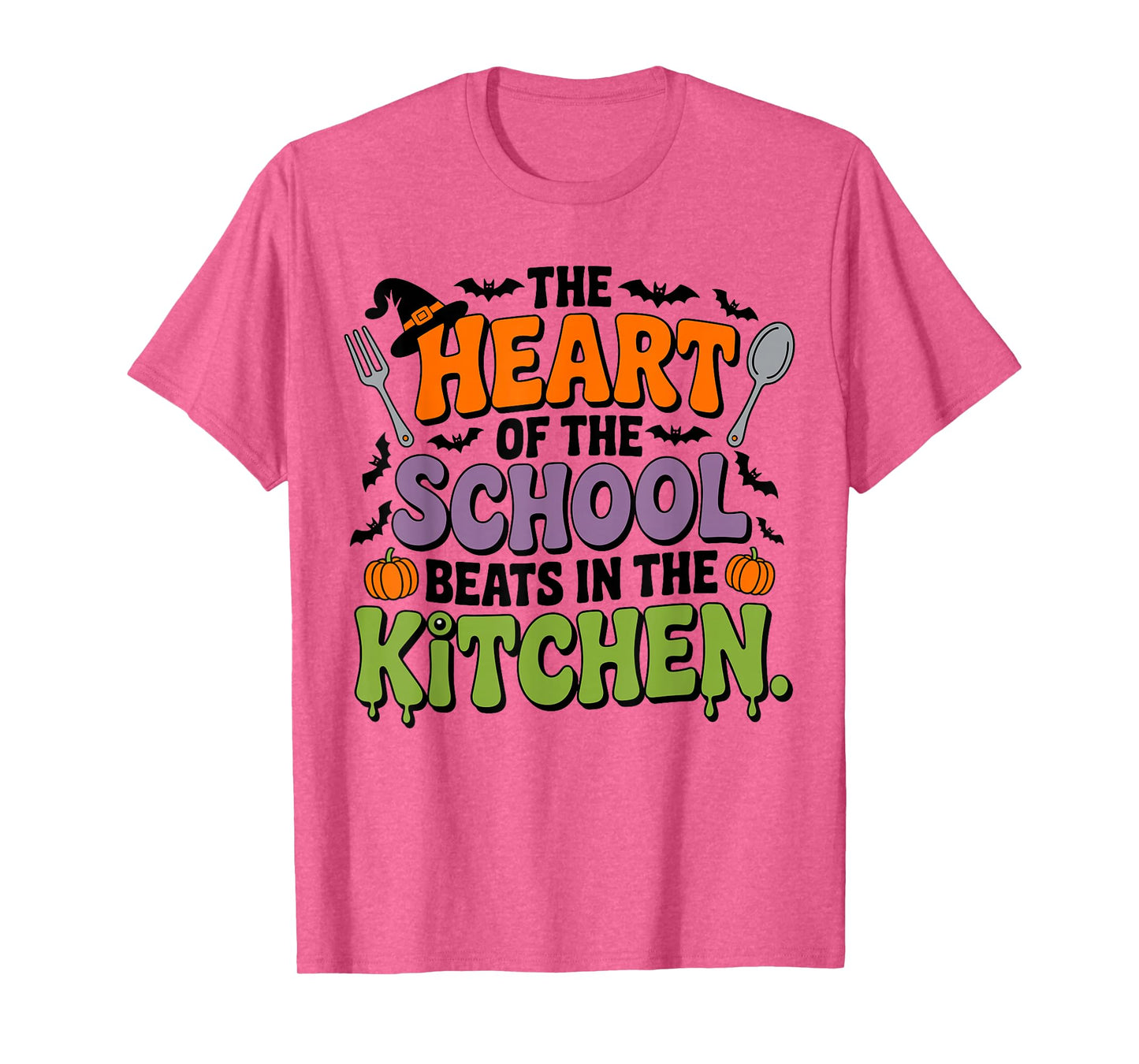 Cute The Heart of The School Beats in The Kitchen Lunch Lady T-Shirt