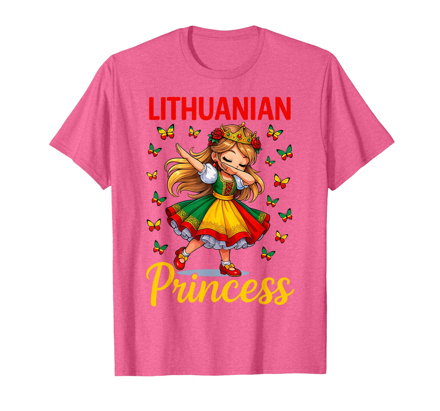 Lithuanian Princess Girl Dab Cute Traditional Dress Girls T-Shirt