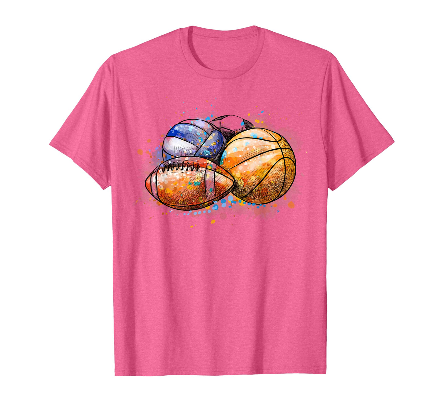 Sports Balls Colorful Basketball Football Baseball T-Shirt