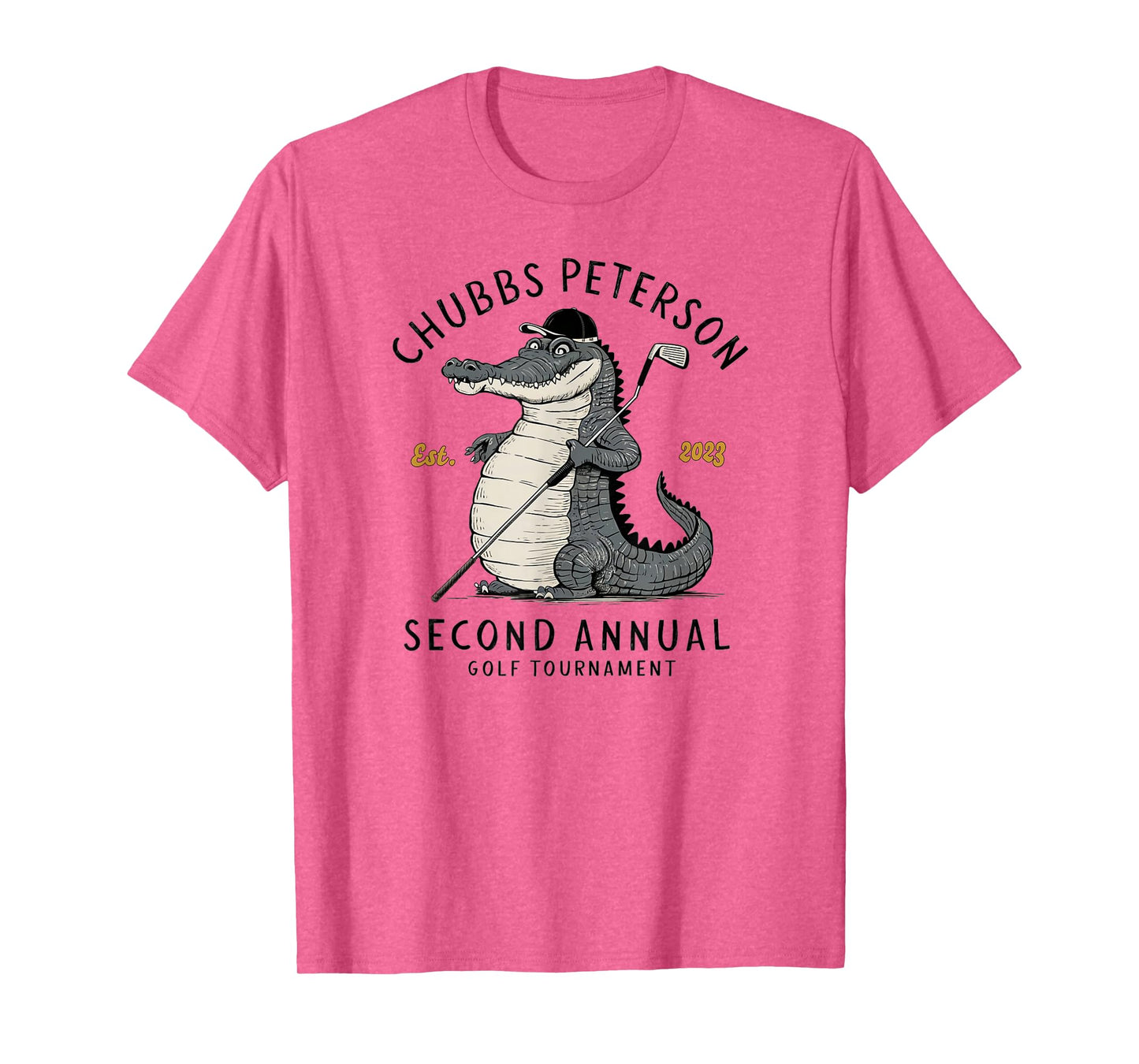 Sporty GolfGator Brands Chubbs Peterson Golf Tournament 2023 2nd Annual Unisex-Adults White Short Sleeve Classic Fit T-Shirt