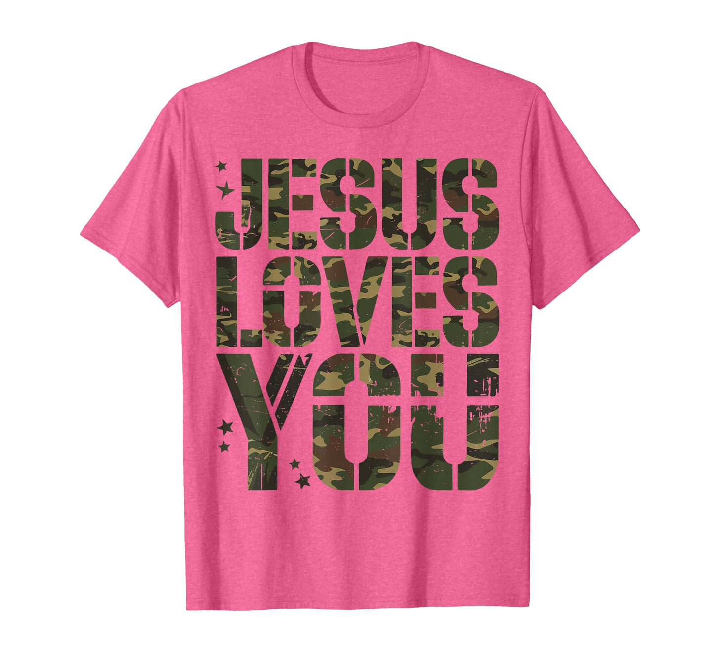 Camo Jesus Loves You Camouflage Christian Saying Religious T-Shirt