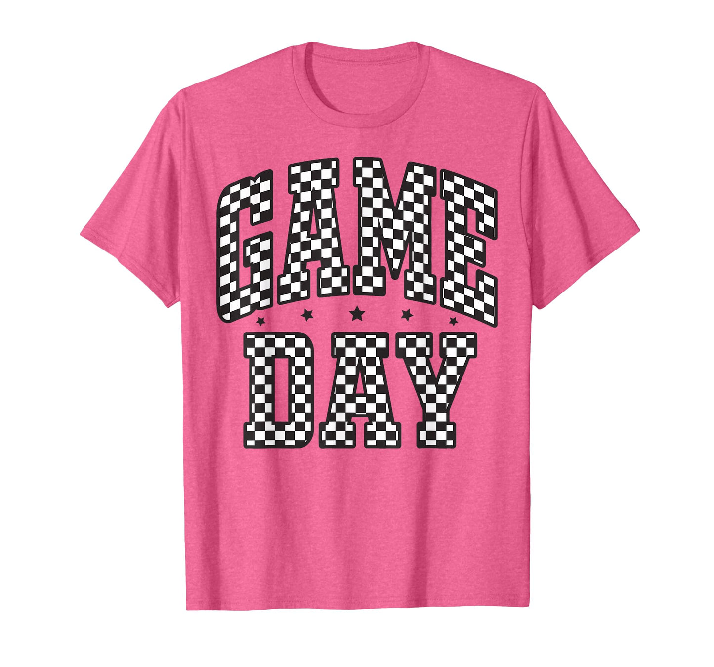 Funny Checkered Game Day Football Black White Gift Women T-Shirt