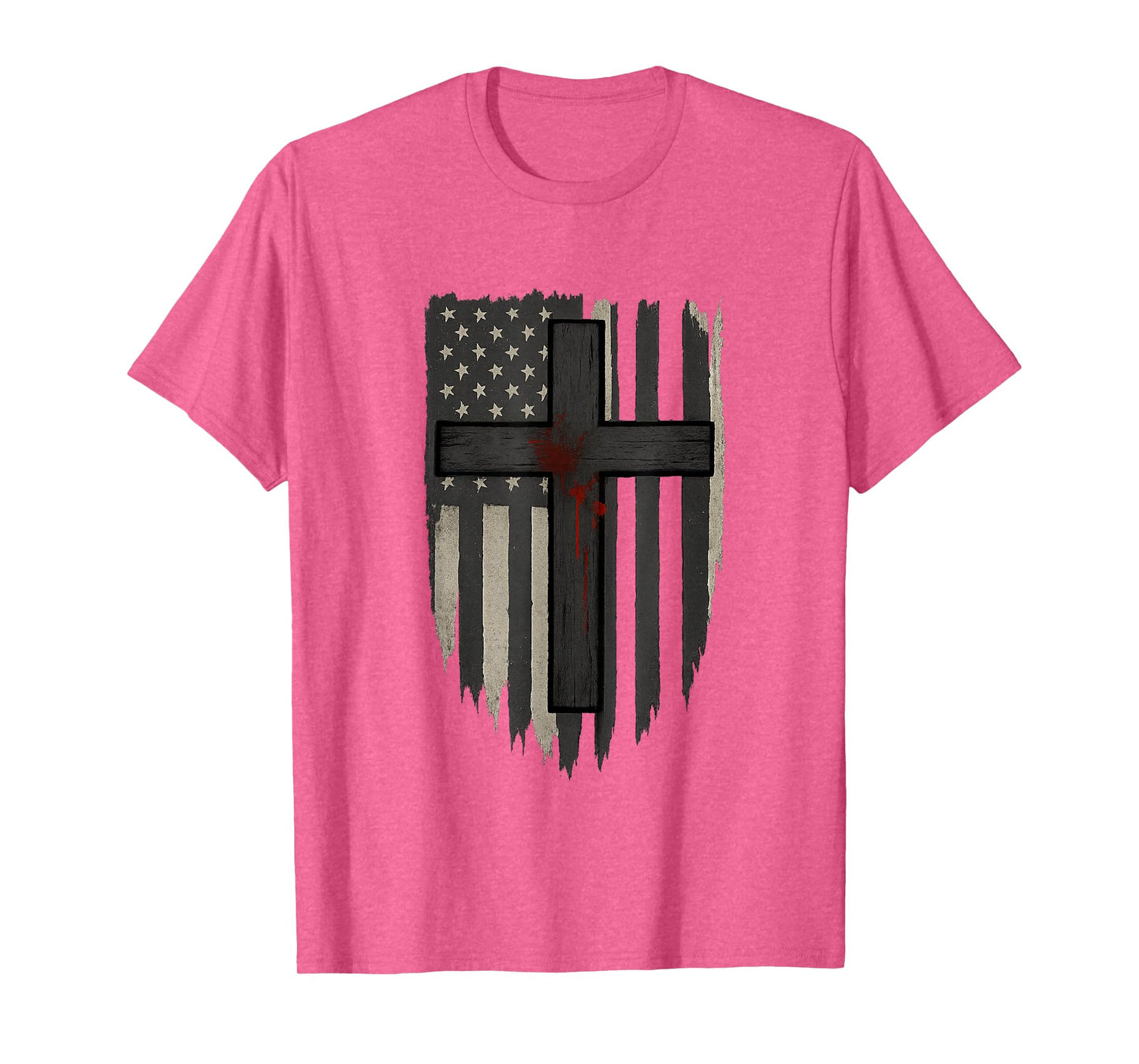 American Flag and Cross | Patriotic Christian Faith T-Shirt