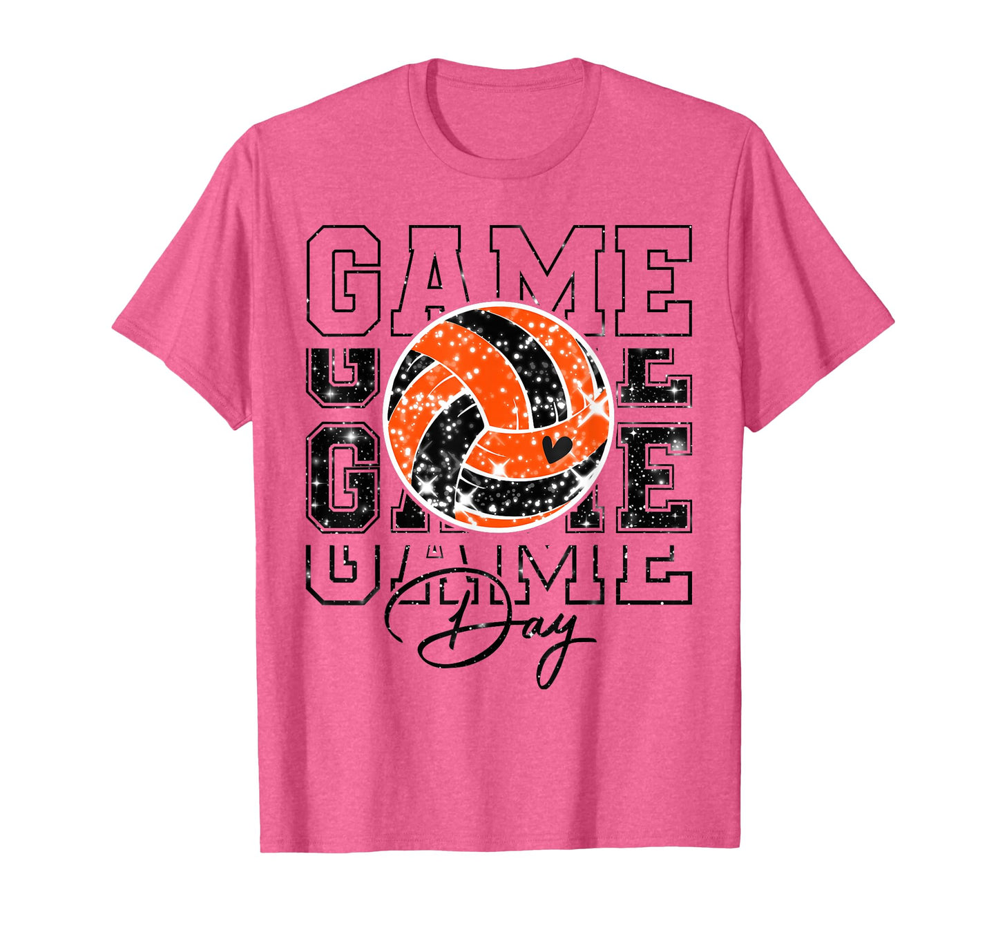 Volleyball Game Day Girls Volleyball Mom Orange & Black T-Shirt