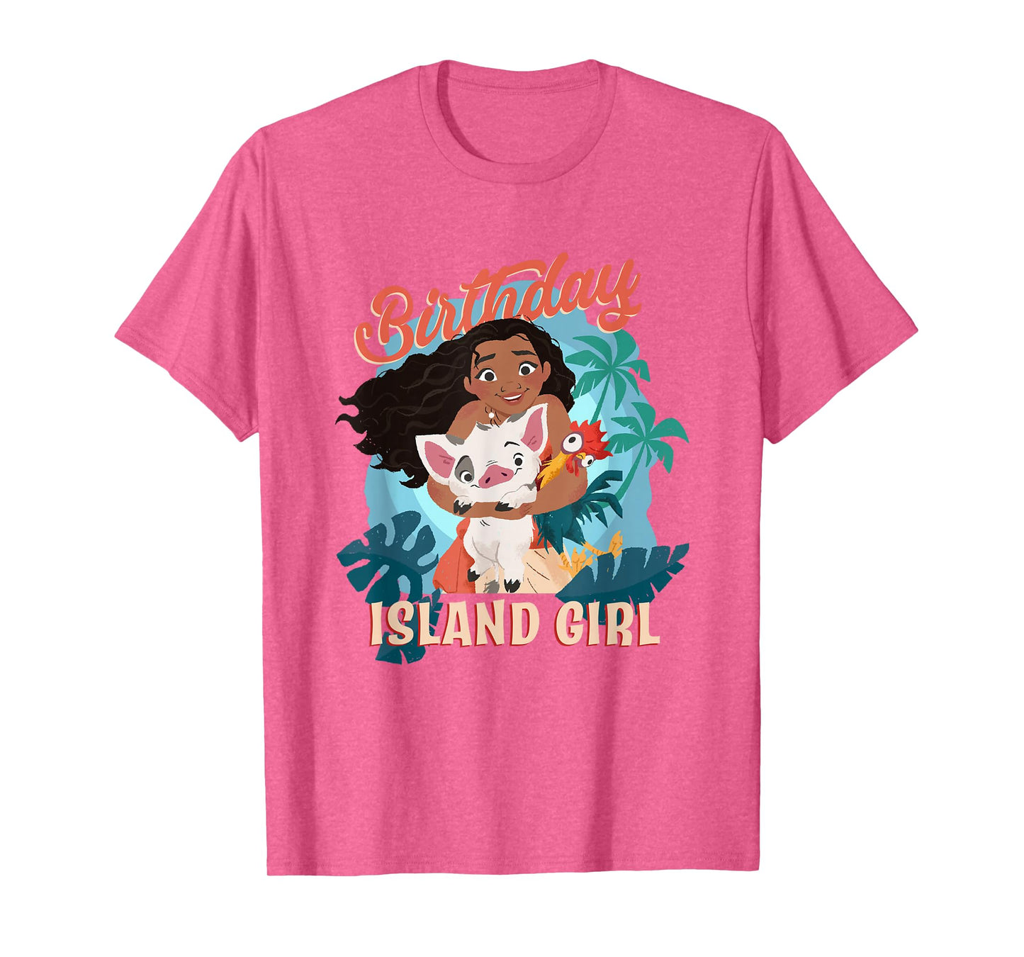 Disney Moana Birthday Island Girl Moana Pua Hei Hei Big Logo T-Shirt