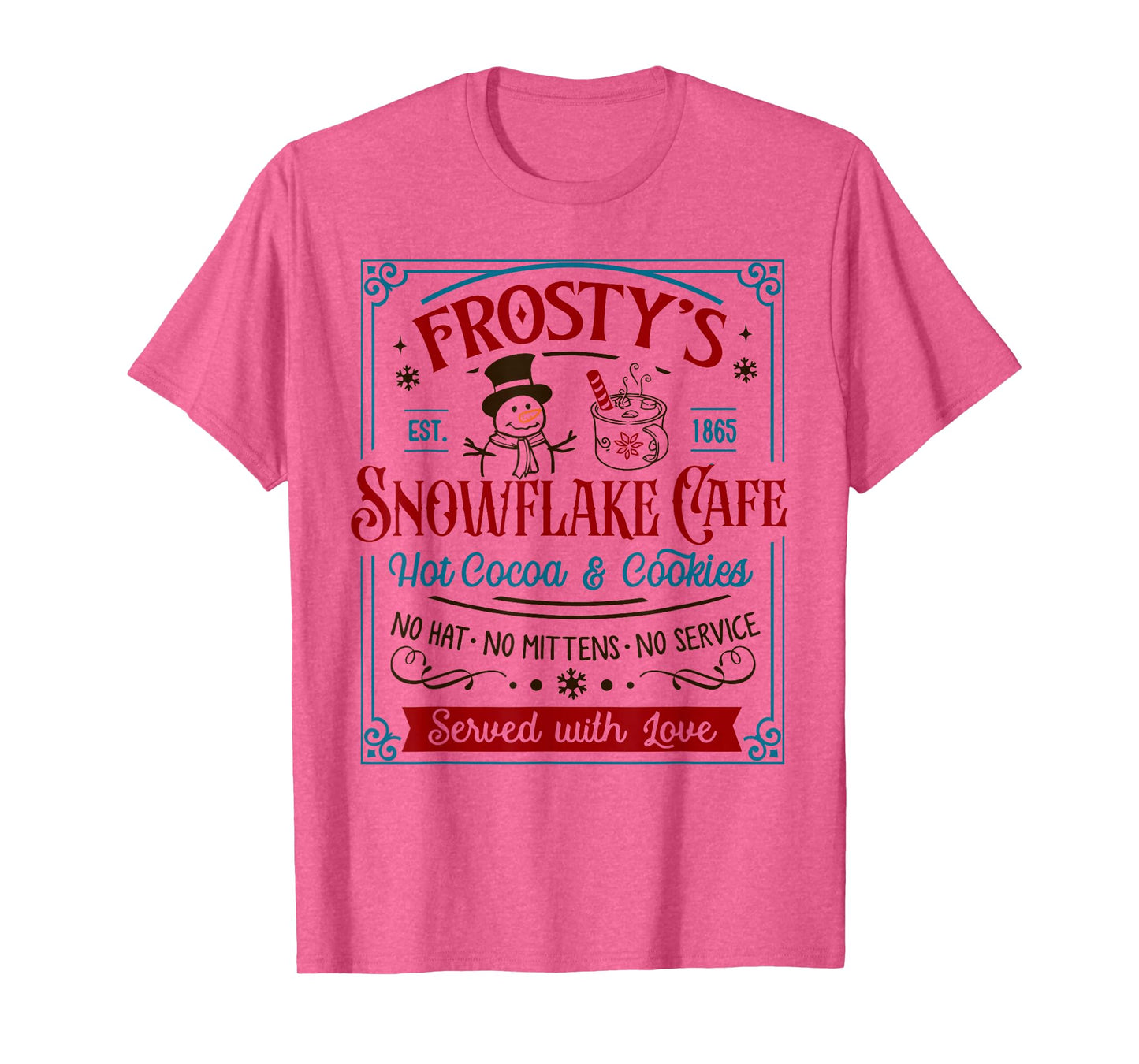 Old Fashioned Frosty's Snowflake Cafe Coffee Lovers Xmas T-Shirt