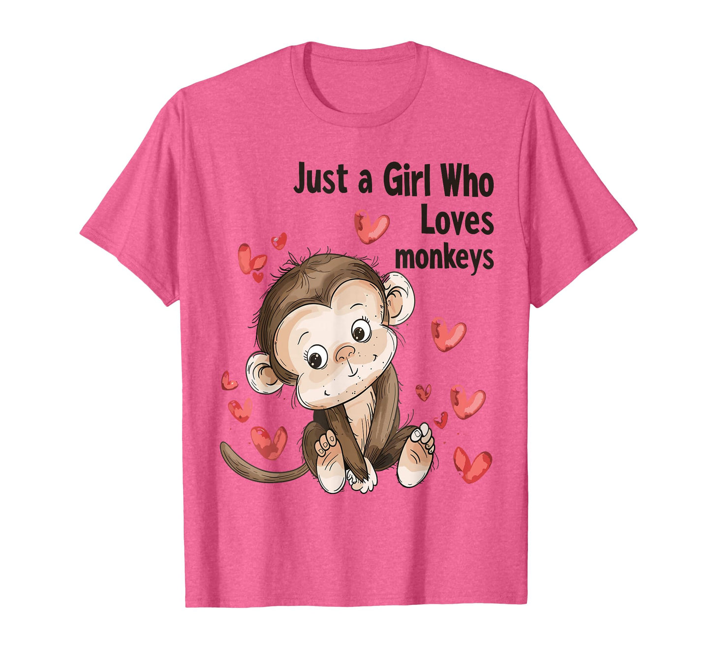 Cute Monkey Lovers Gift Just A Girl Who Loves Monkeys T-Shirt