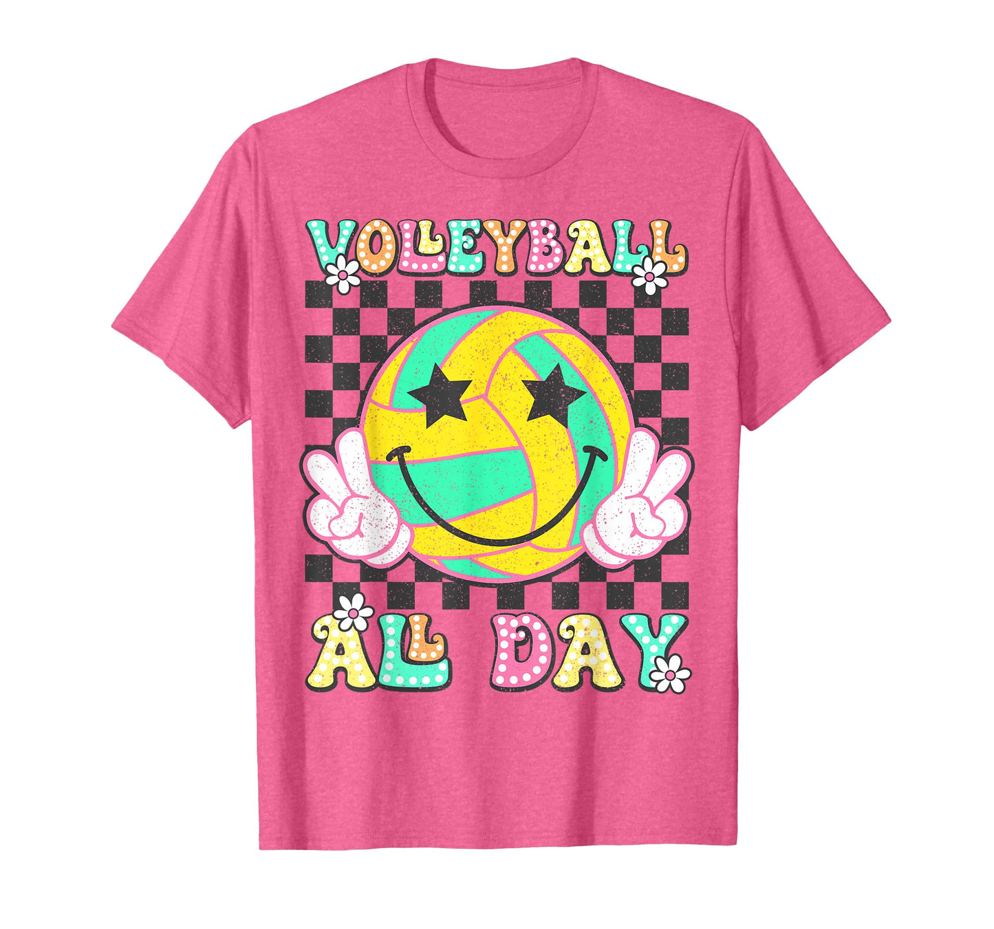 Retro Groovy Volleyball Girl Women Volleyball All Day T-Shirt