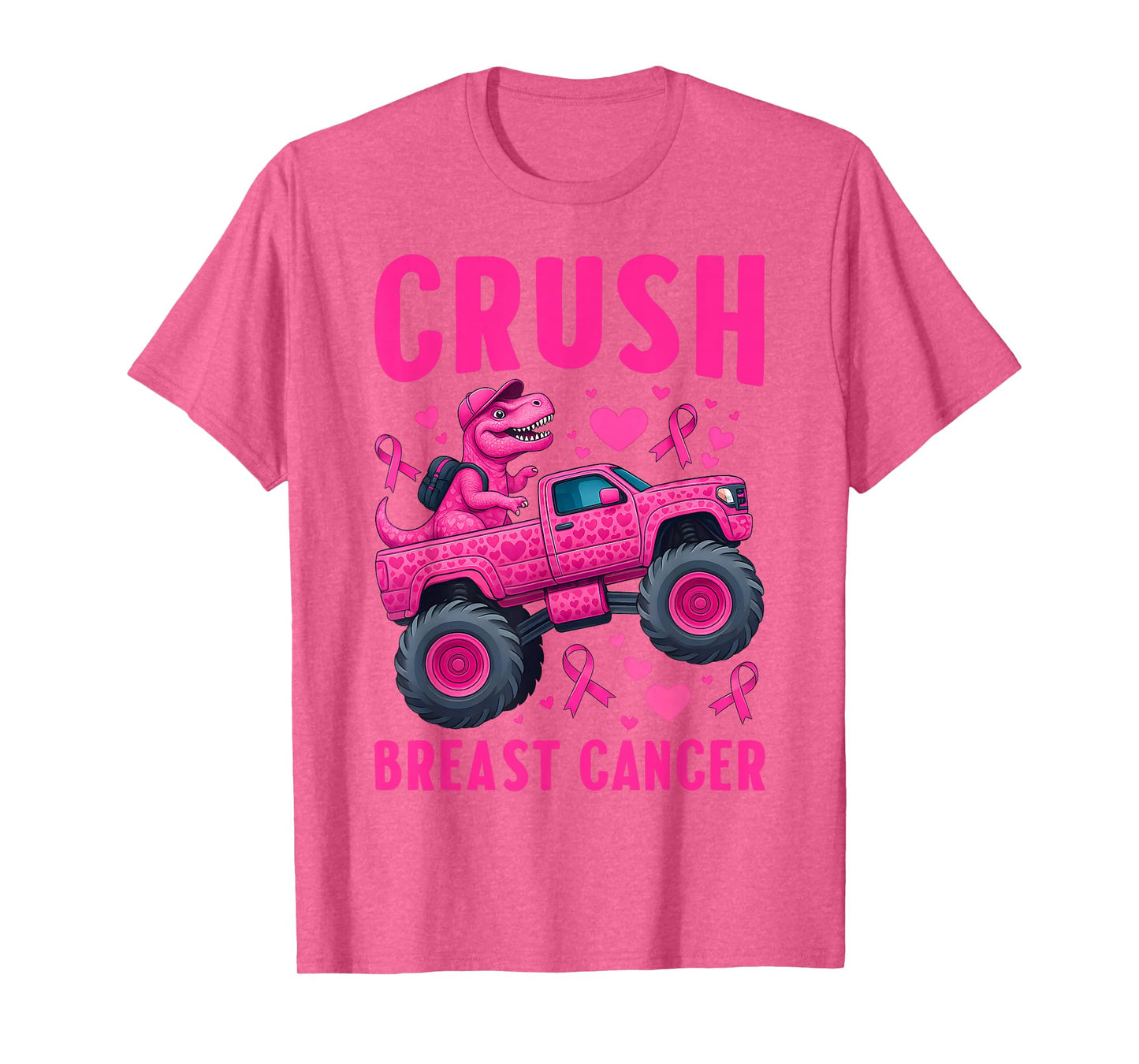 Crush Breast Cancer Awareness Monster Truck Toddler Boy Kids T-Shirt
