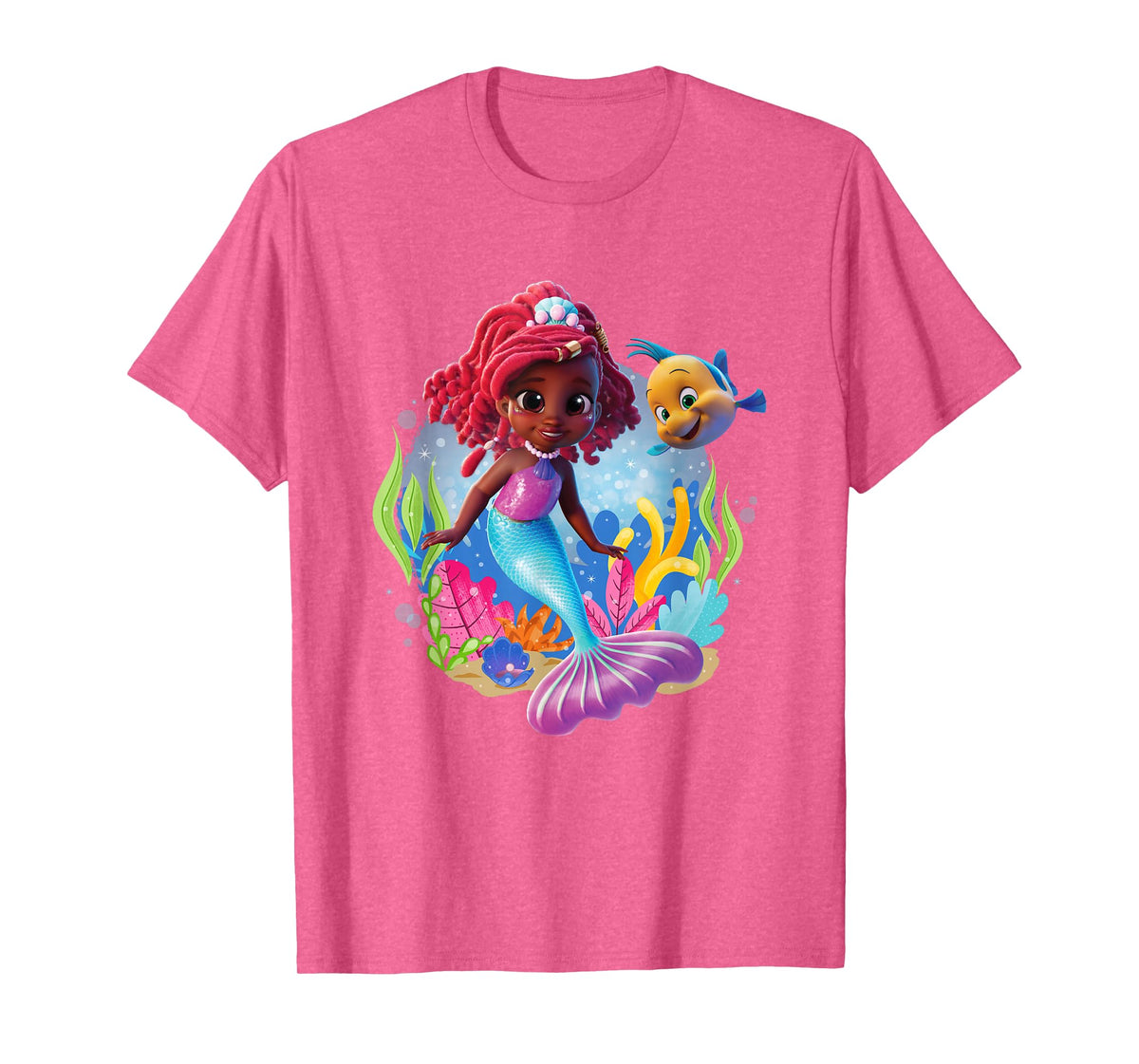 Disney Junior's Ariel Flounder And Ariel Under The Sea Logo T-Shirt