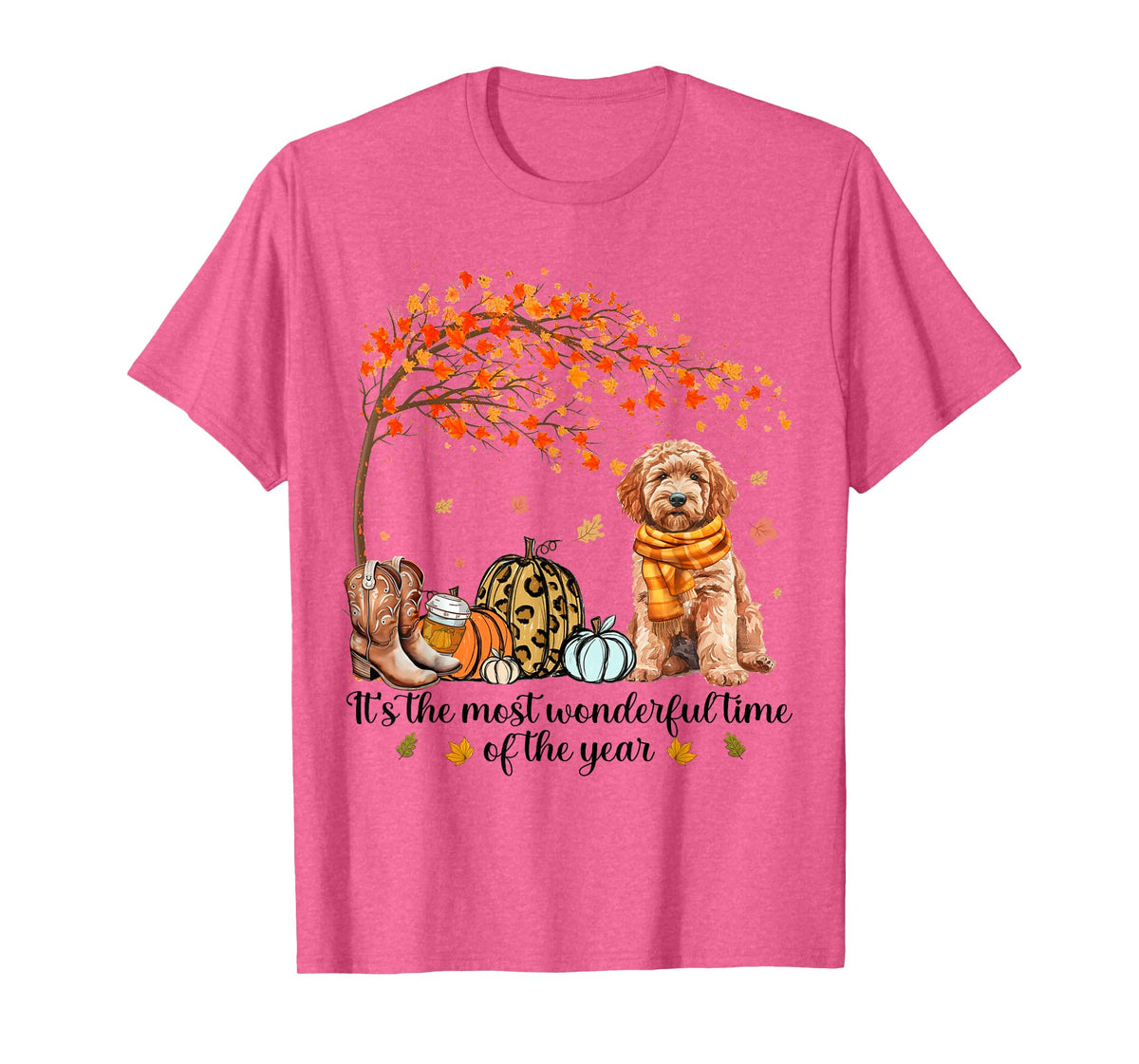 It’s The Most Wonderful Time Goldendoodle Pumpkins Autumn T-Shirt