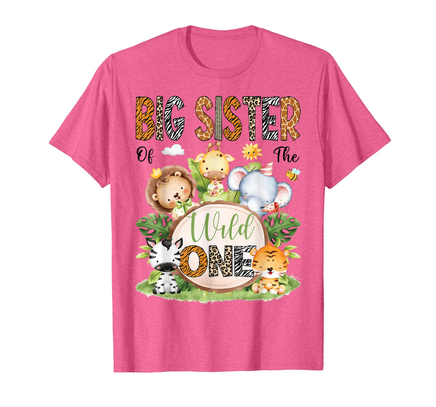 Big Sister Of The Wild One Safari Jungle 1St Birthday Kids T-Shirt