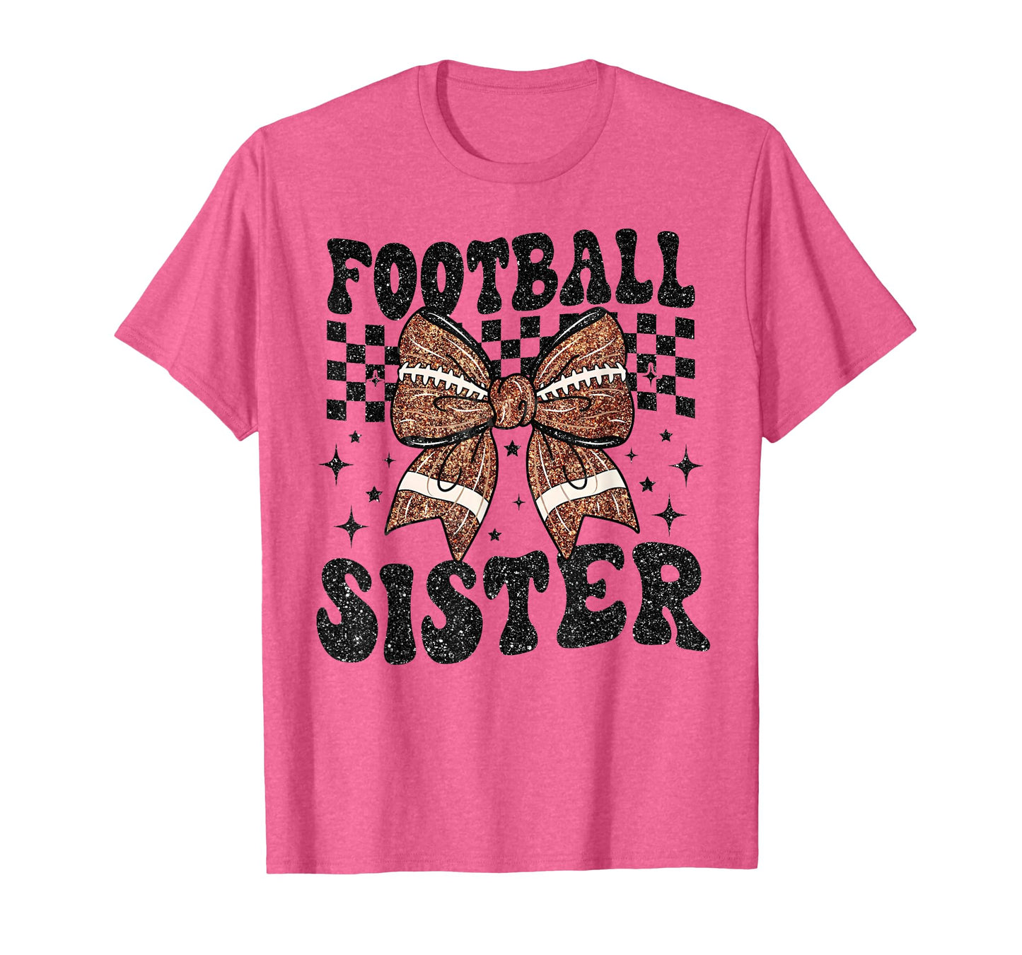 Coquette Bow American Football Sister Game Day Thanksgiving T-Shirt