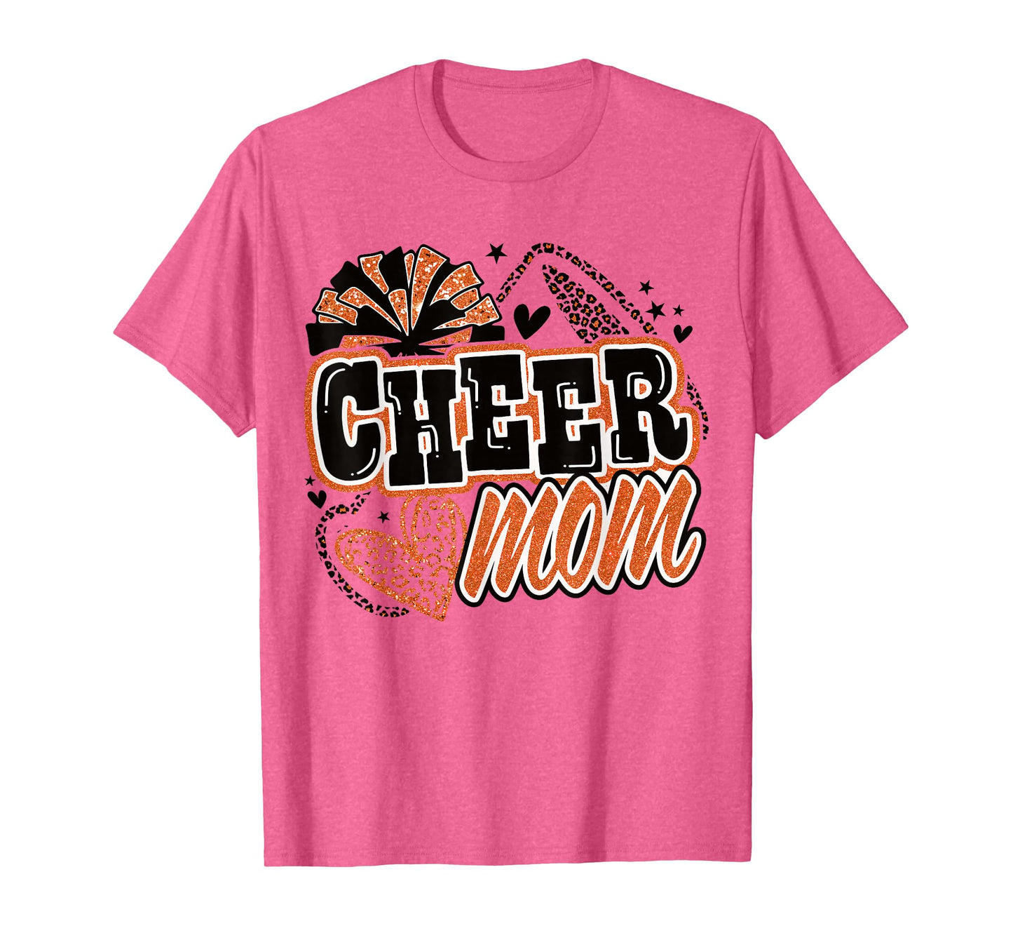 Cheer Mom Orange Cheerleader Game Day Cheer Mama Football T-Shirt