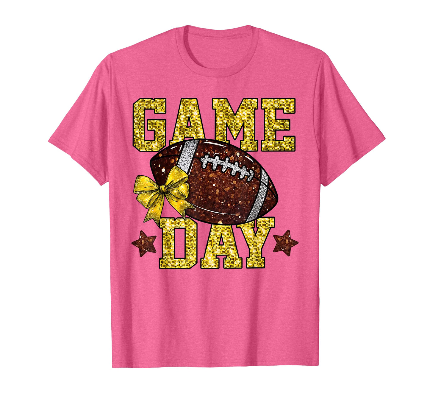 Game Day Touchdown Football Mom Girls Go Cheer Gold Yellow T-Shirt