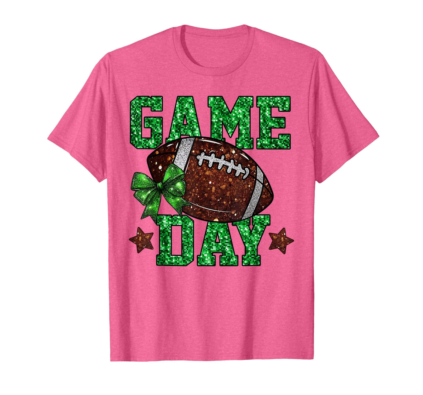 Game Day Touchdown Football Mom Girls Go Cheer Green T-Shirt