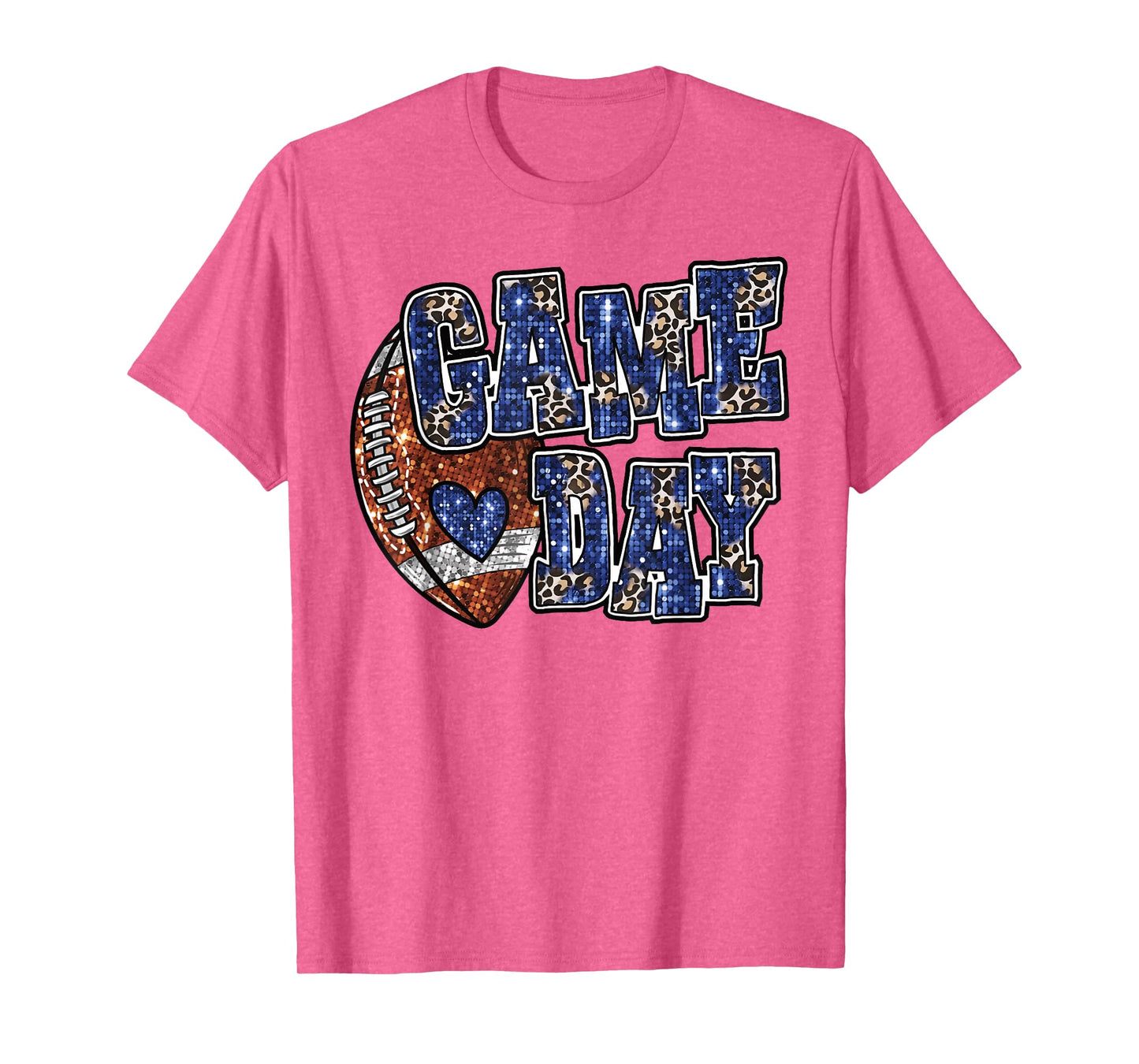 Game Day Leopard Football Bling Bling Football Lover T-Shirt