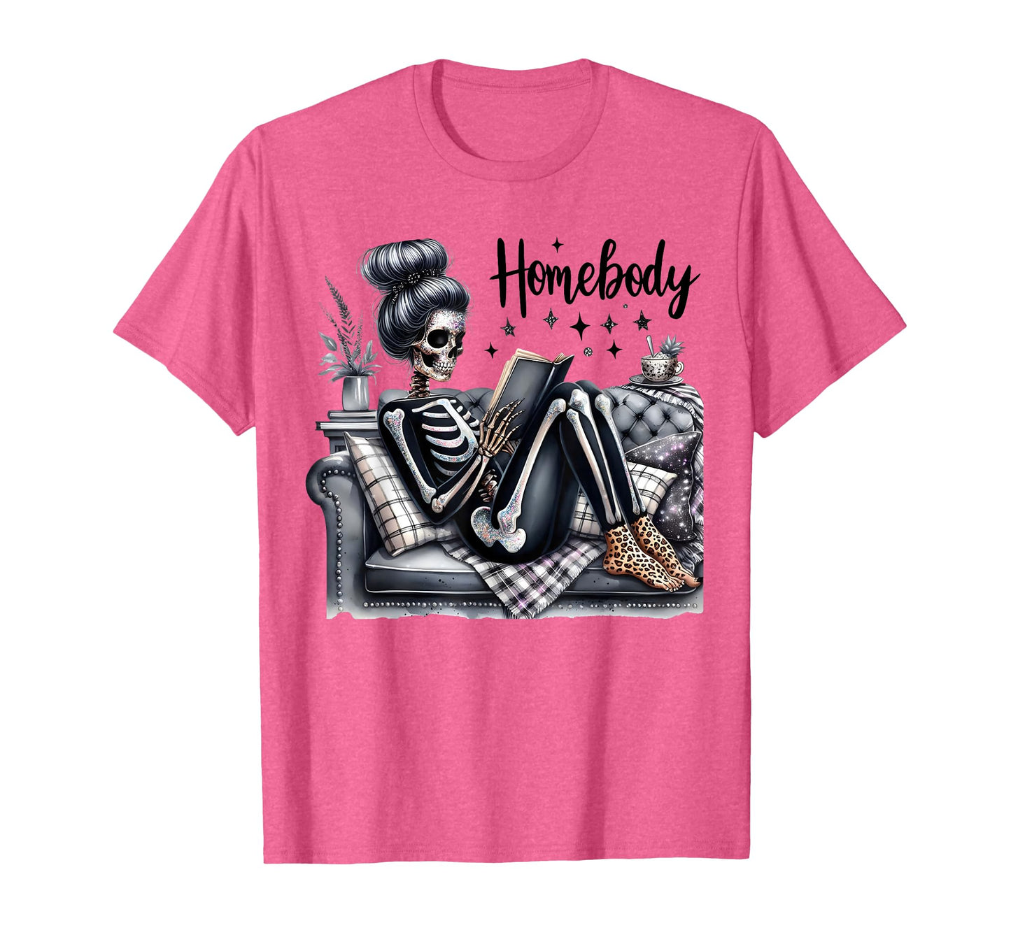 Funny Skeleton Homebody Anti Social Club Women T-Shirt