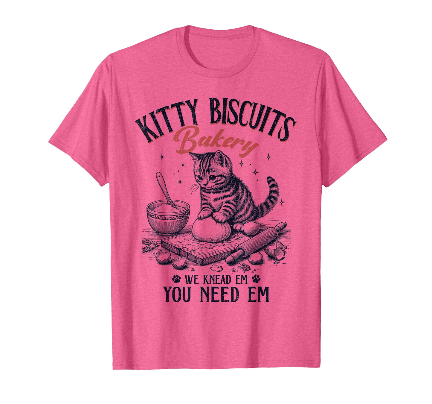 Cute Kitty Biscuits Bakery Vintage T-Shirt